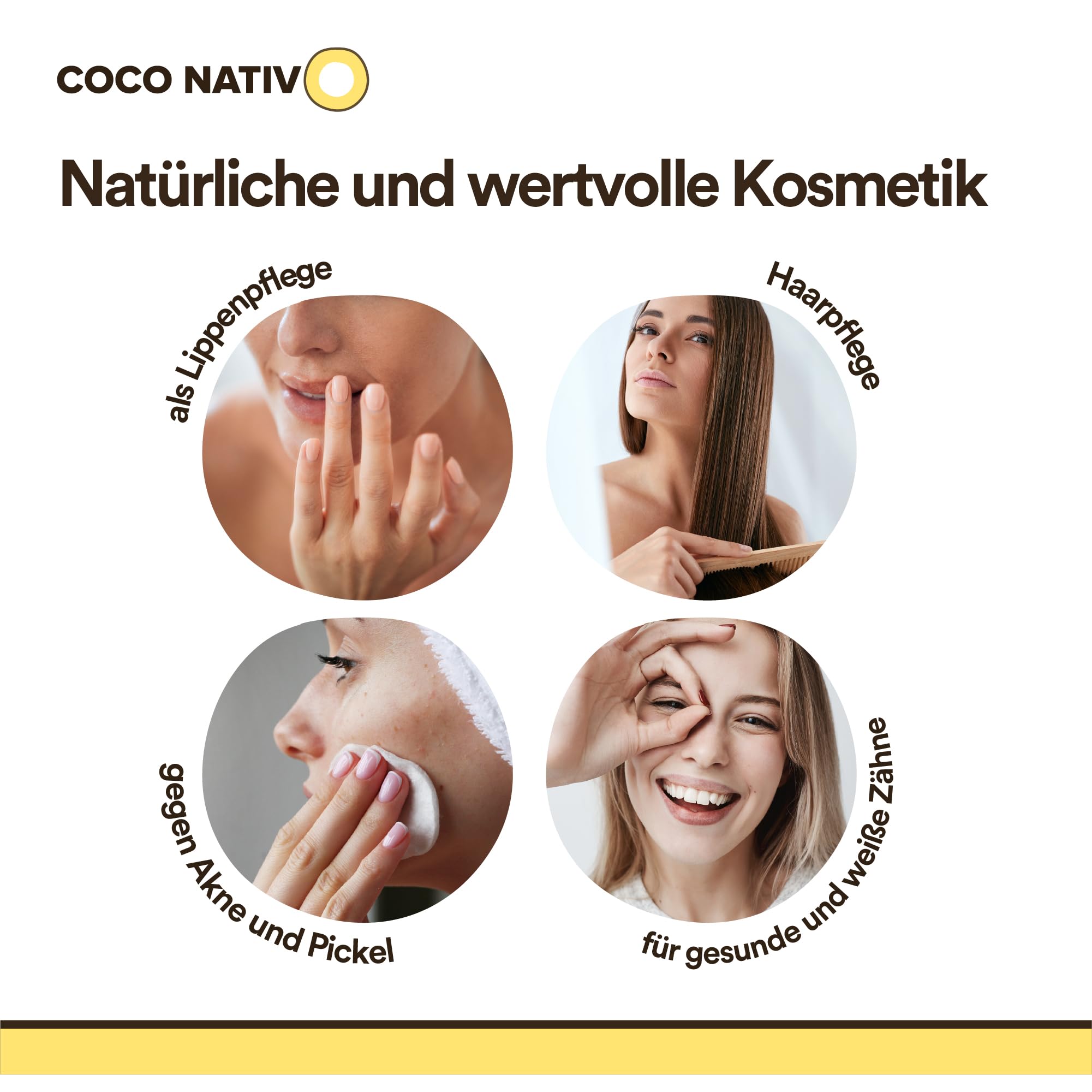 Bio Kokosöl CocoNativo - 1000mL (1L) - Bio Kokosfett, Kokosnussöl, Premium, Nativ, Kaltgepresst, Rohkostqualität, Rein (1000ml) - zum Kochen, Braten und Backen, für Haare und Haut