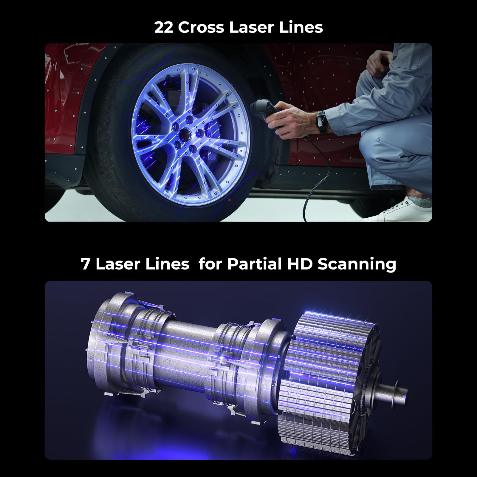 Creality 3D Scanner CR-Scan Ferret Pro for 3D Printing, Upgrade Handheld Scanner with Wireless Scanning Anti-Shake Tracking, Fast Full-Color Scan, 0.1mm Accuracy for iOS/Android Phone PC Win 10/11