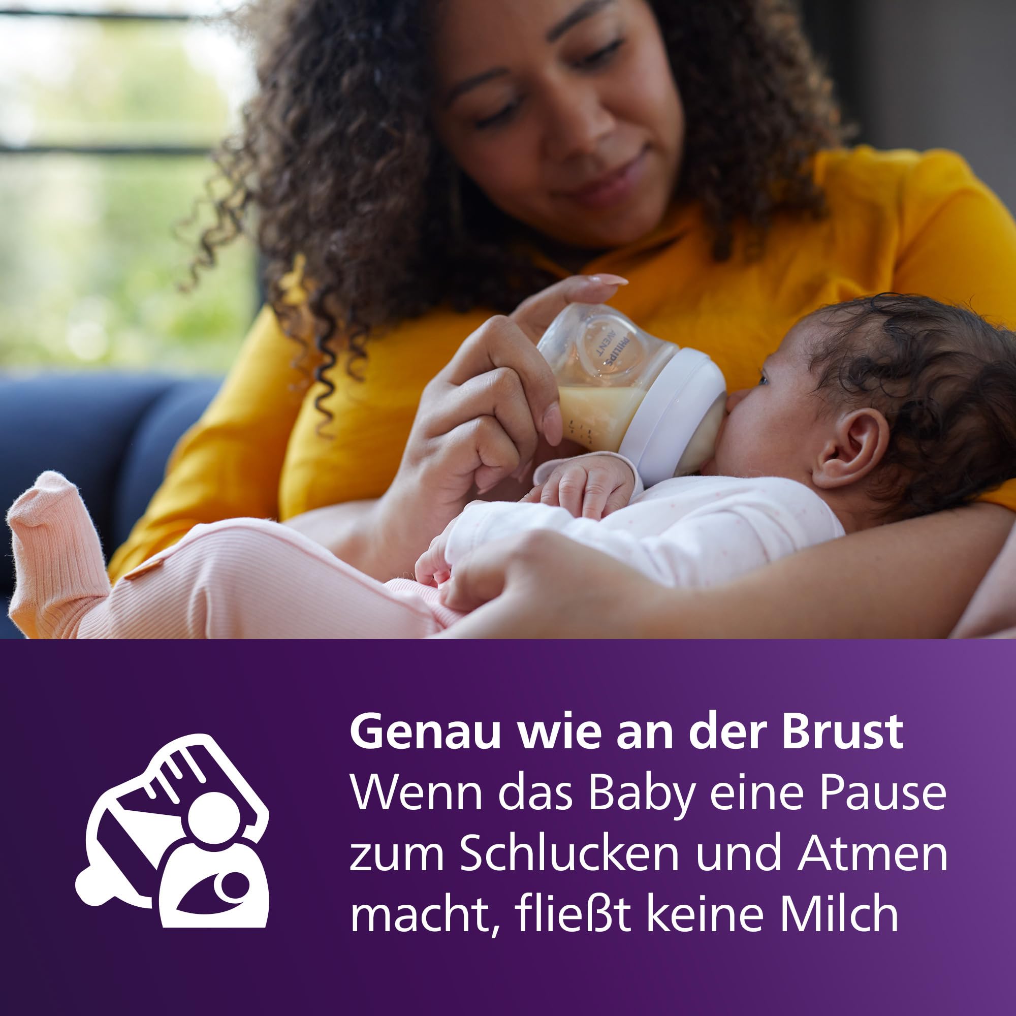 Philips AVENT Natural Response Sauger mit Anti-colic-Ventil, langsamer Nahrungsfluss (Durchflussrate 2), Doppelpack, SCY962/02