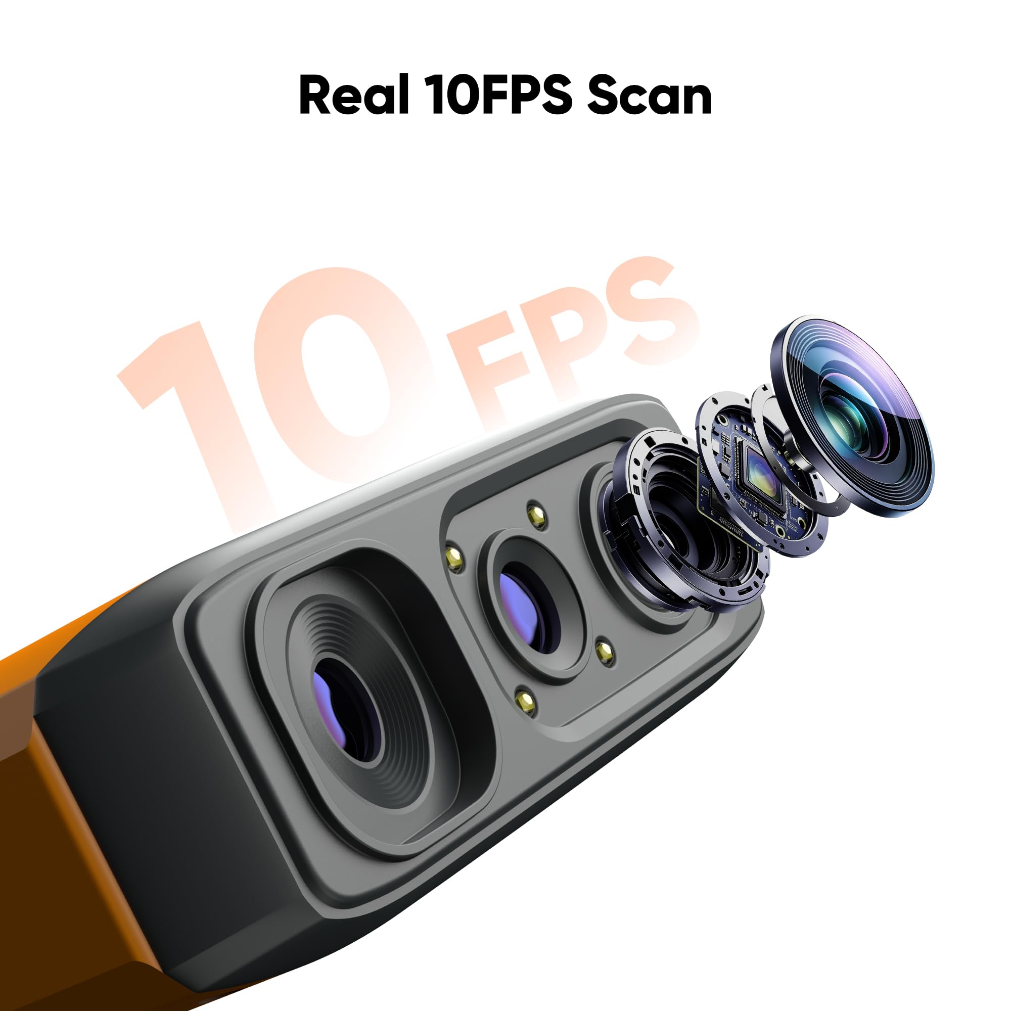 3DMakerpro Fox Entry-Level Medium-Format 3D Scanners for 3D Printing, Handheld 3D Scanner with Markerless AI Visual Tracking, 10FPS Fast Scan, 0.07mm Accuracy for 3D Printer