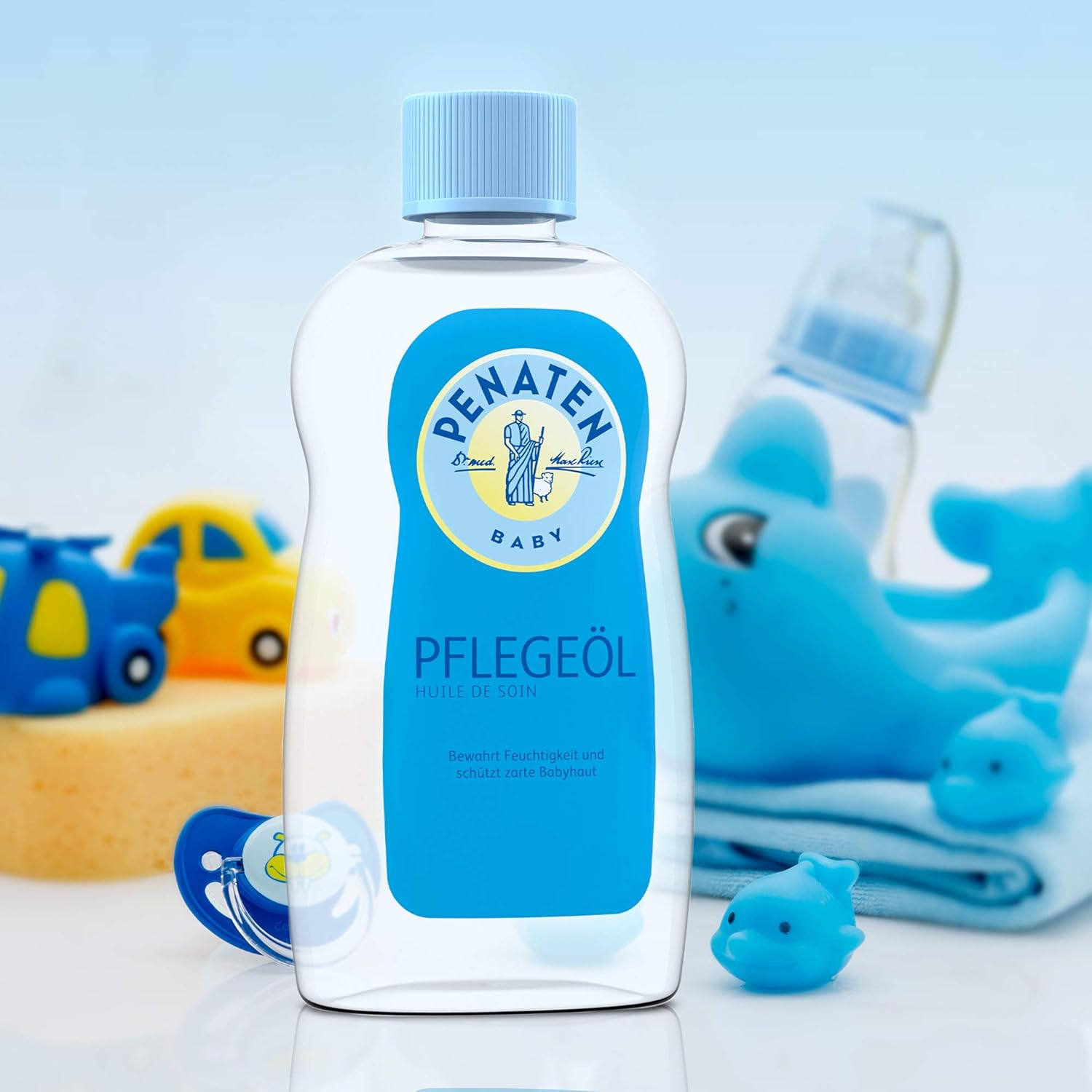 Penaten Pflegeöl 500ml, sanftes Baby Massageöl und Babyöl zur Pflege, Reinigung und Massage, ohne Parabene und Farbstoffe, für Neugeborene