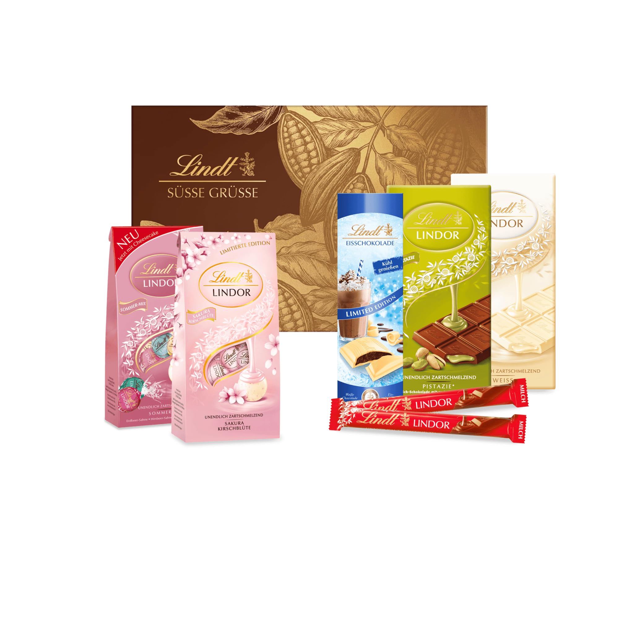Lindt Schokolade LINDOR Mischung | 1371 g | Ca.109 Kugeln: Milch, 70%, Weiß, Milk&White, Stracciatella, Haselnuss, Salted Caramel, Double Chocolate, Feinherb, Pistazie | Schokoladengeschenk