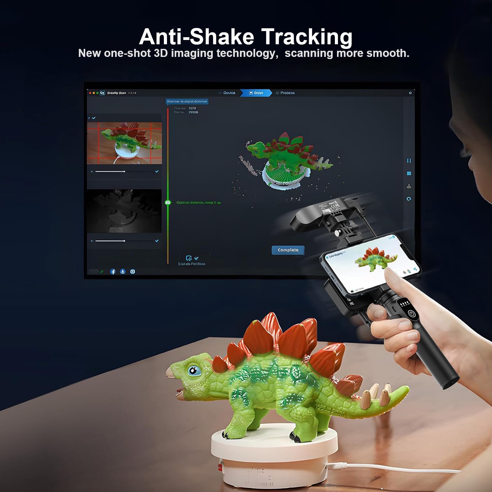 Creality CR-Scan Ferret Pro 3D Scanner for 3D Printing, Upgrade Wireless Handheld Scanner with WiFi 6 Bridge, Anti-Shake Tracking, 30FPS Fast Full Color Scan, 0.1mm Accuracy for iOS/Android & PC