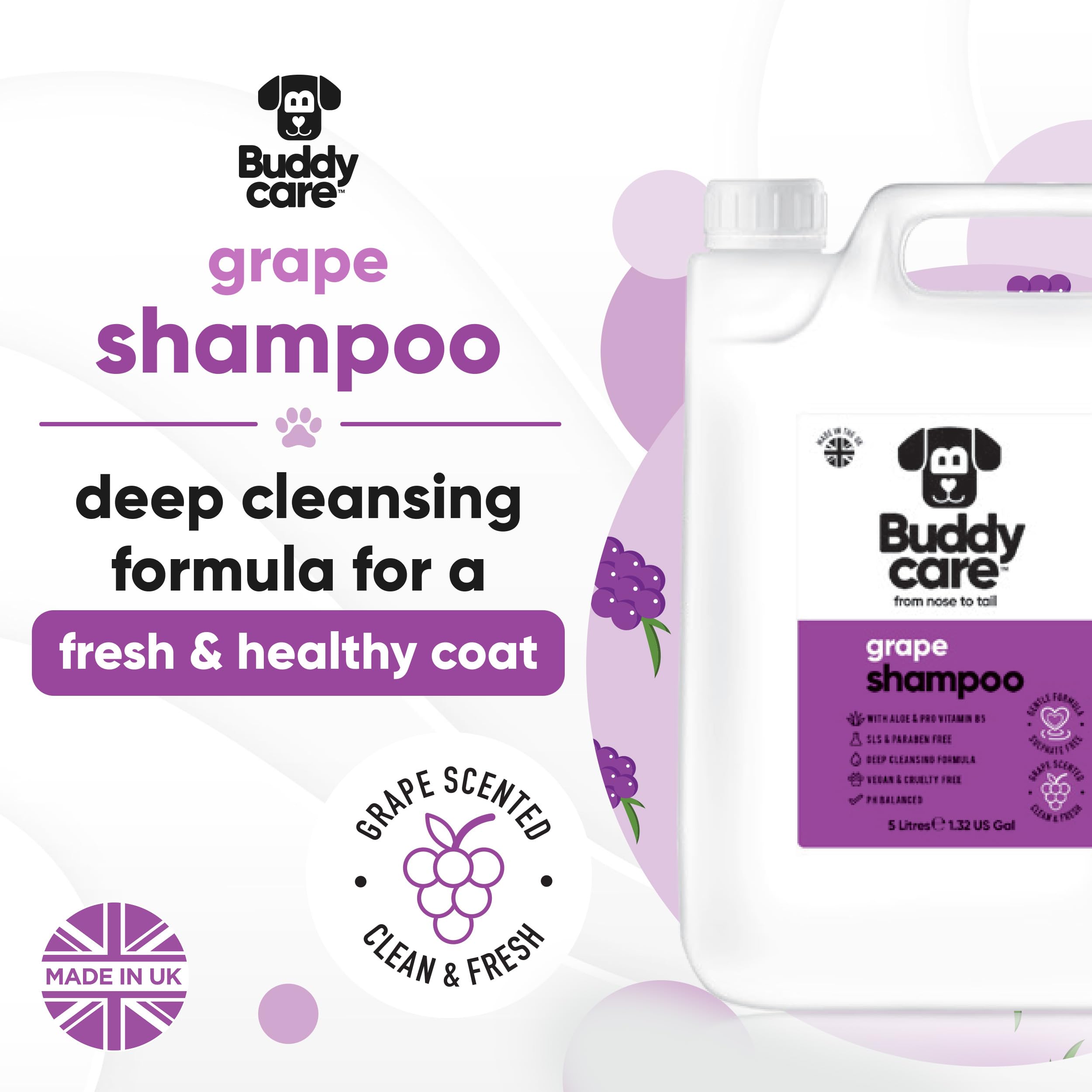 2in1 Hundeshampoo und Conditioner von Buddycare (500ml) - Praktisches Hundeshampoo langhaar und welpen Shampoo Mit Aloe Vera und Pro-Vitamin B5 Rückfettendes Shampoo Für Alle Hunderassen