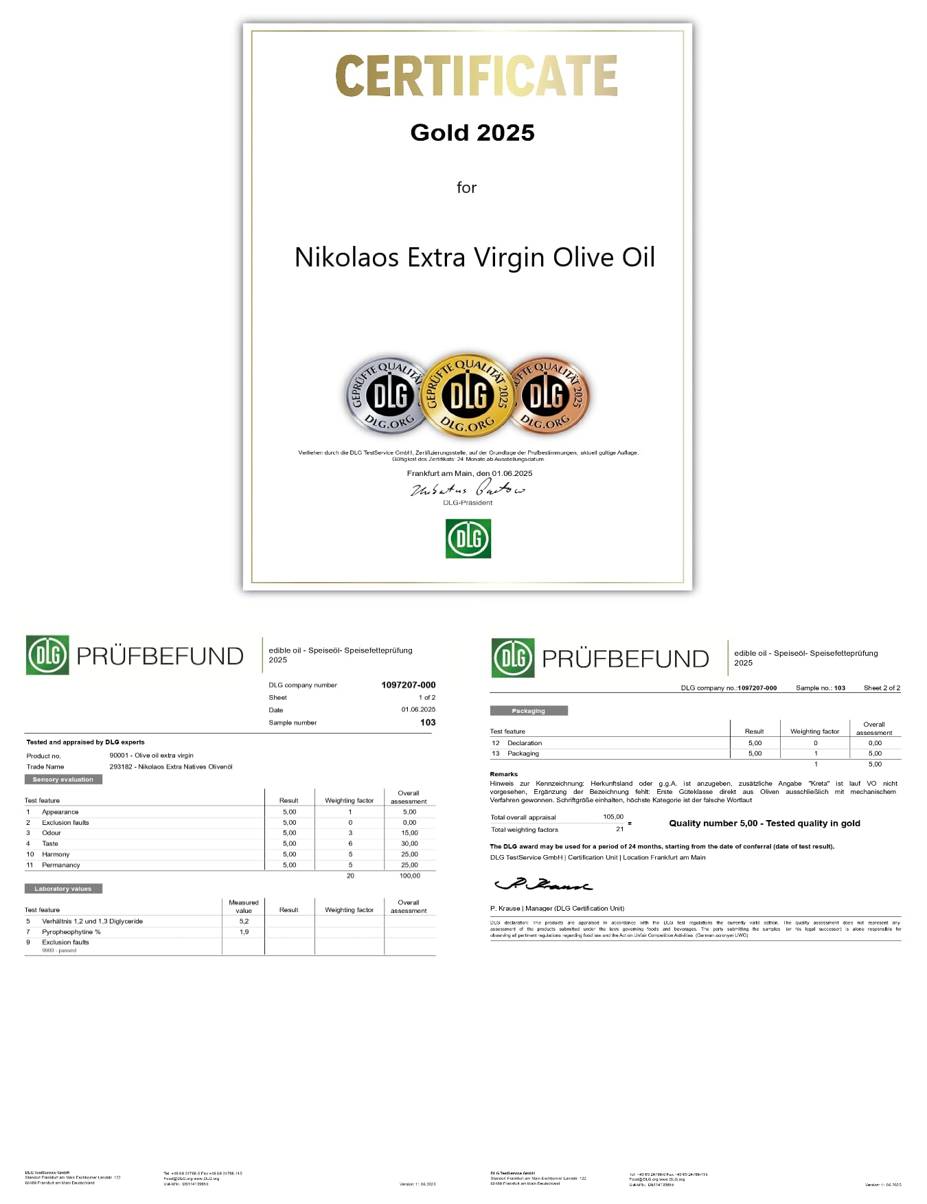 Olivenöl 5 L aus Kreta, Griechenland – „NIKOLAOS“ Premium-Qualität, reich an Polyphenolen, extra nativ, kaltgepresst. Neue Ernte: 2025/2026. MHD: bis September 2027