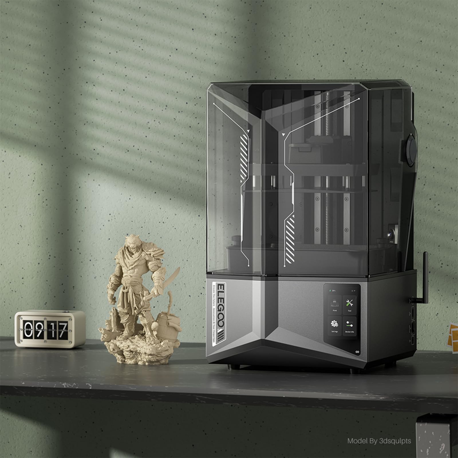 ELEGOO Saturn 4 Ultra 16K Resin 3D Printer with 10" 16K Mono LCD and Flip-up Lid, Smart Tank Heating at 30 °C, 150mm/h High Speed Printing, Large Printing Size of 8.33 × 4.66 × 8.66 Inches
