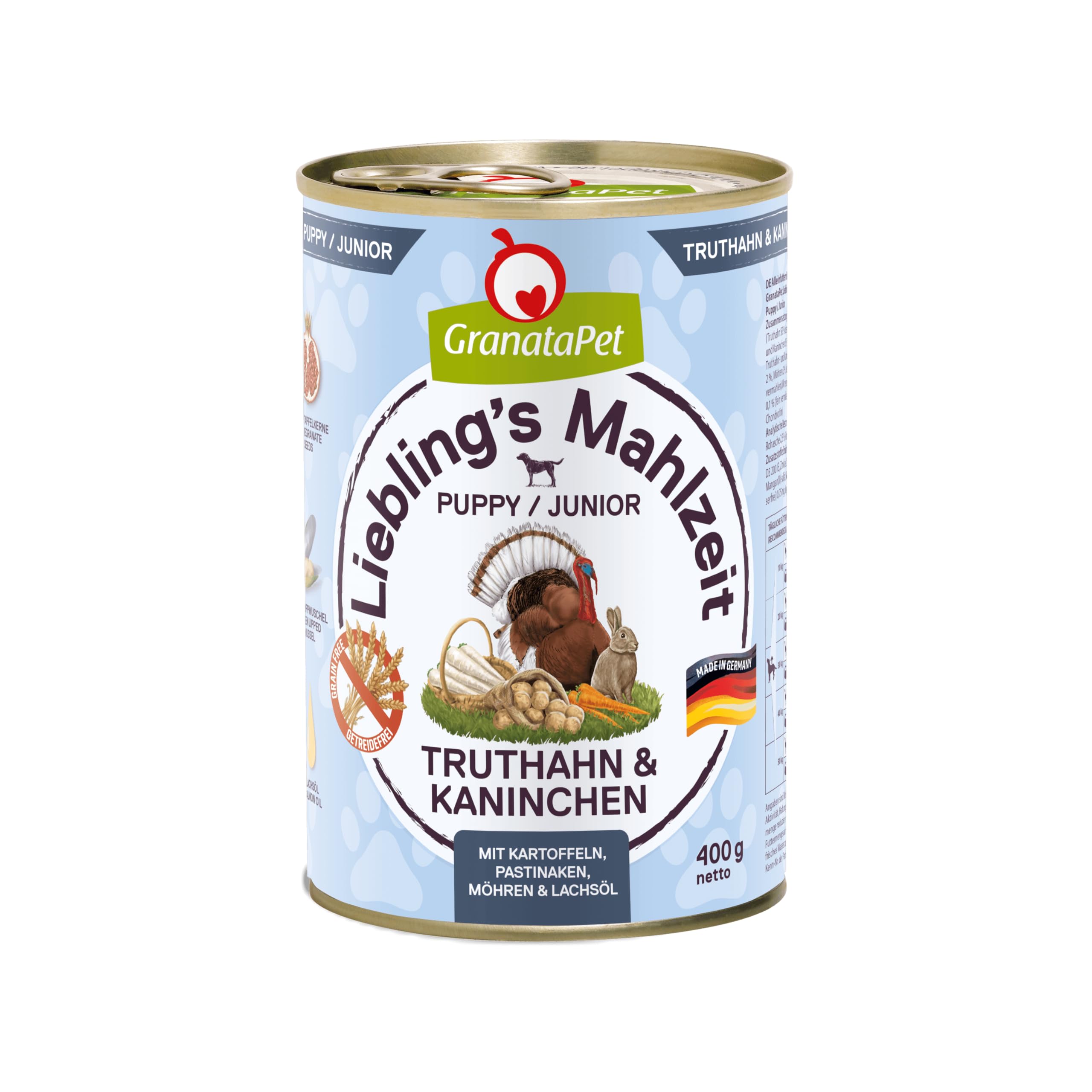 GranataPet Liebling's Mahlzeit Multipack 2, Nassfutter für Hunde im Probierpaket, Alleinfuttermittel ohne Getreide, Hundefutter mit hohem Fleischanteil & hochwertigen Ölen, 6 x 800 g