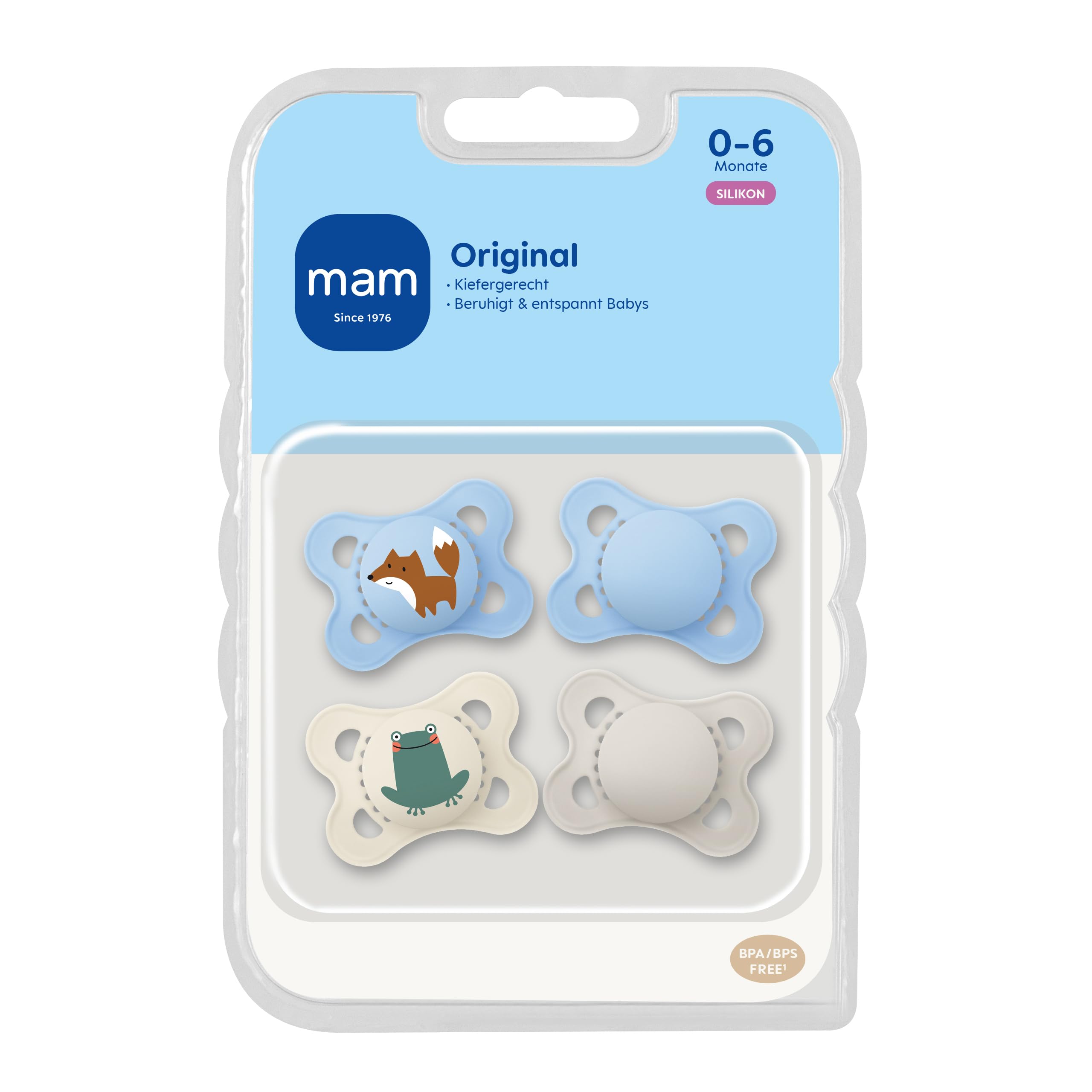 MAM Original Day & Night Matt Schnuller | 0-6 Monate | Schnuller für Neugeborene | 94% Akzeptanz | Babyschnuller beugt Zahnfehlstellungen vor | SkinSoft Silikon | Schaf/Hase | 4 Stück