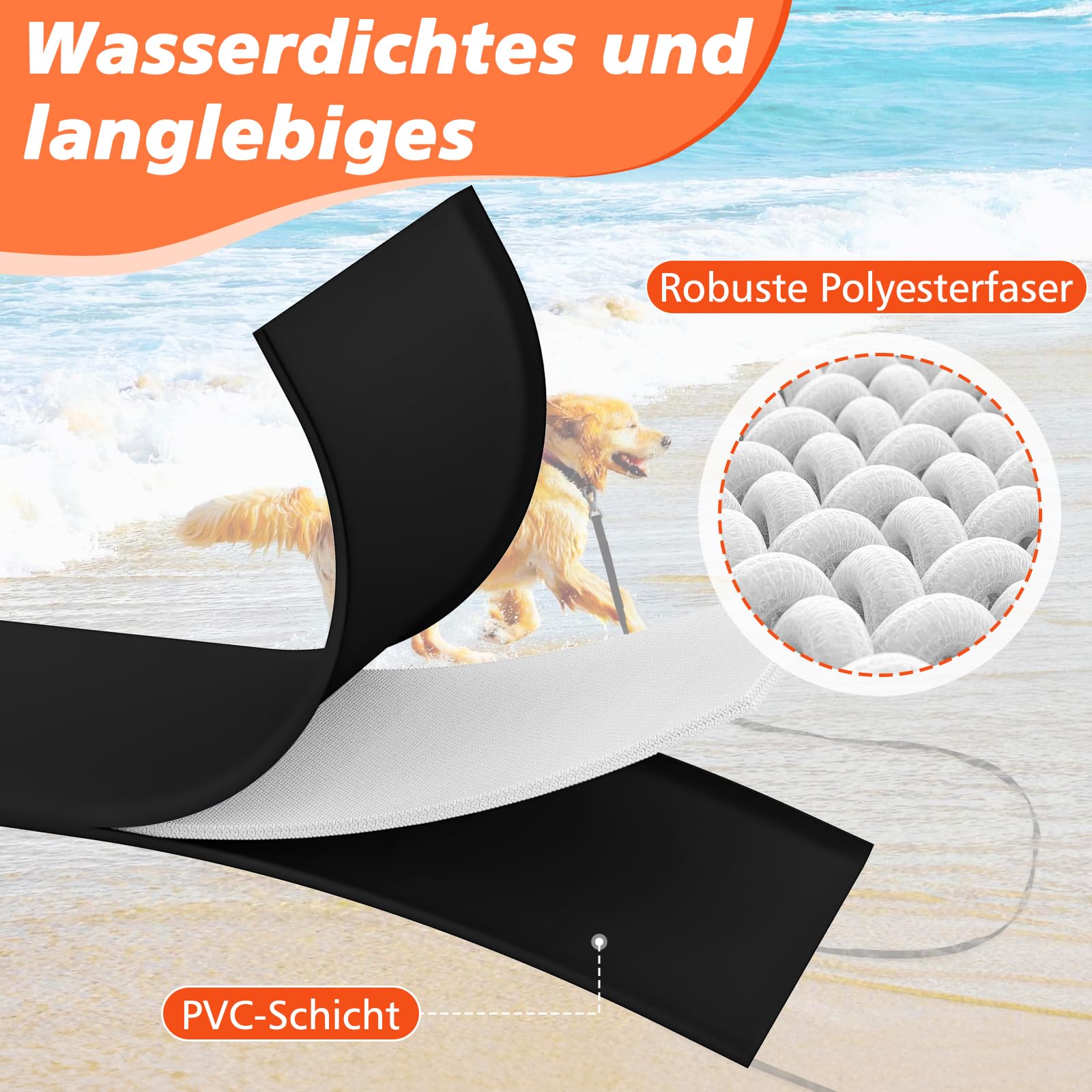X XBEN Wasserdicht Schleppleine für Hunde,3M 5M 10M 15M 20M 30M Gummierte Schleppleine mit Abschließbarer Karabine,Wasserfest Hundeleine Laufleine für Große bis Kleine Hunde,Robuste Trainingsleine