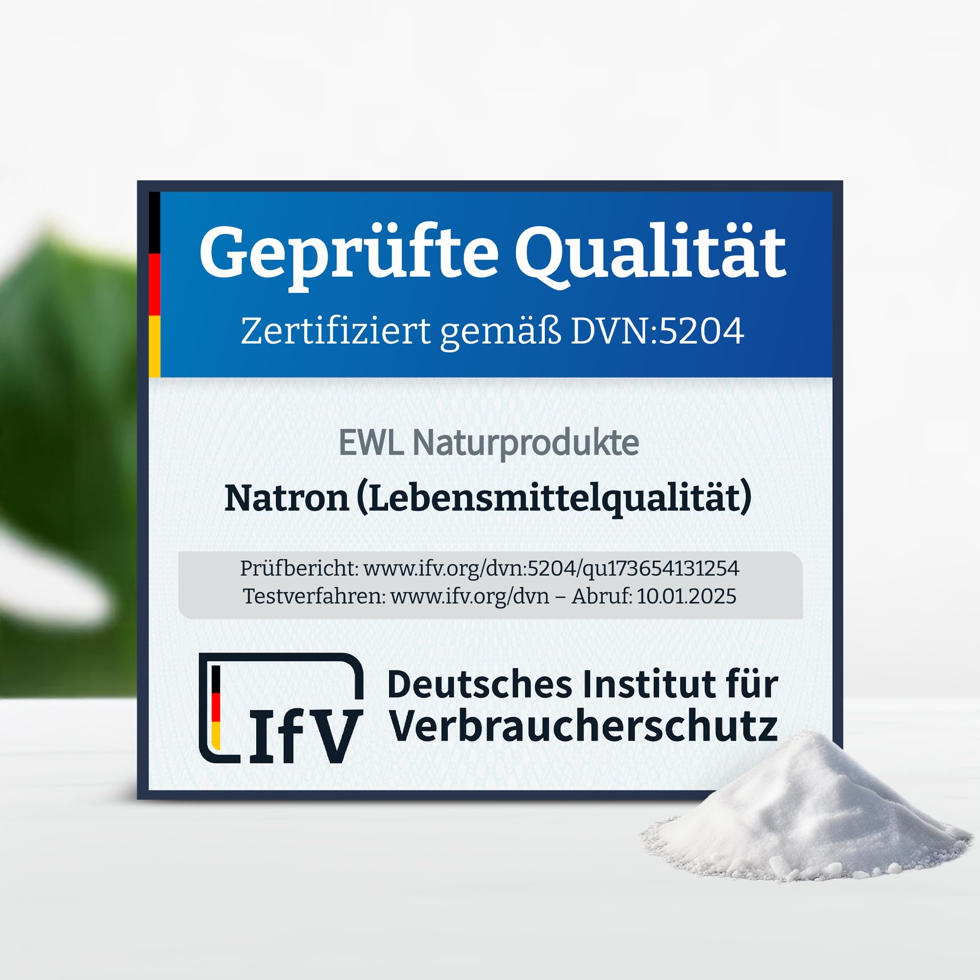 EWL Naturprodukte Natron Pulver 900 g, Backing Soda, Natronpulver in hochreiner Lebensmittelqualität, Herstellung und Abfüllung in Deutschland