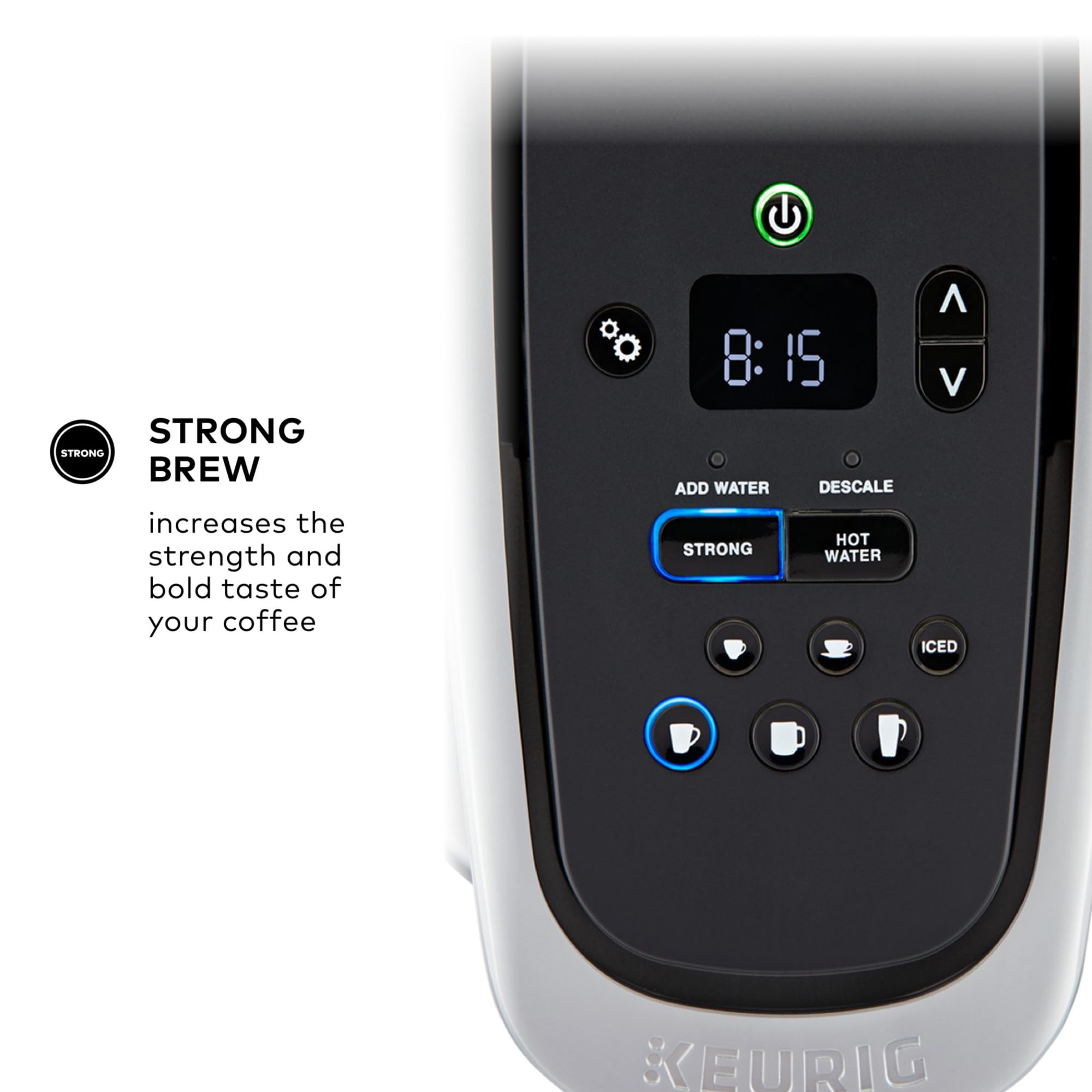 Keurig K-Elite Single Serve K-Cup Pod Coffee Maker, with Strength and Temperature Control, Iced Coffee Capability, 8 to 12oz Brew Size, Programmable, Brushed Slate