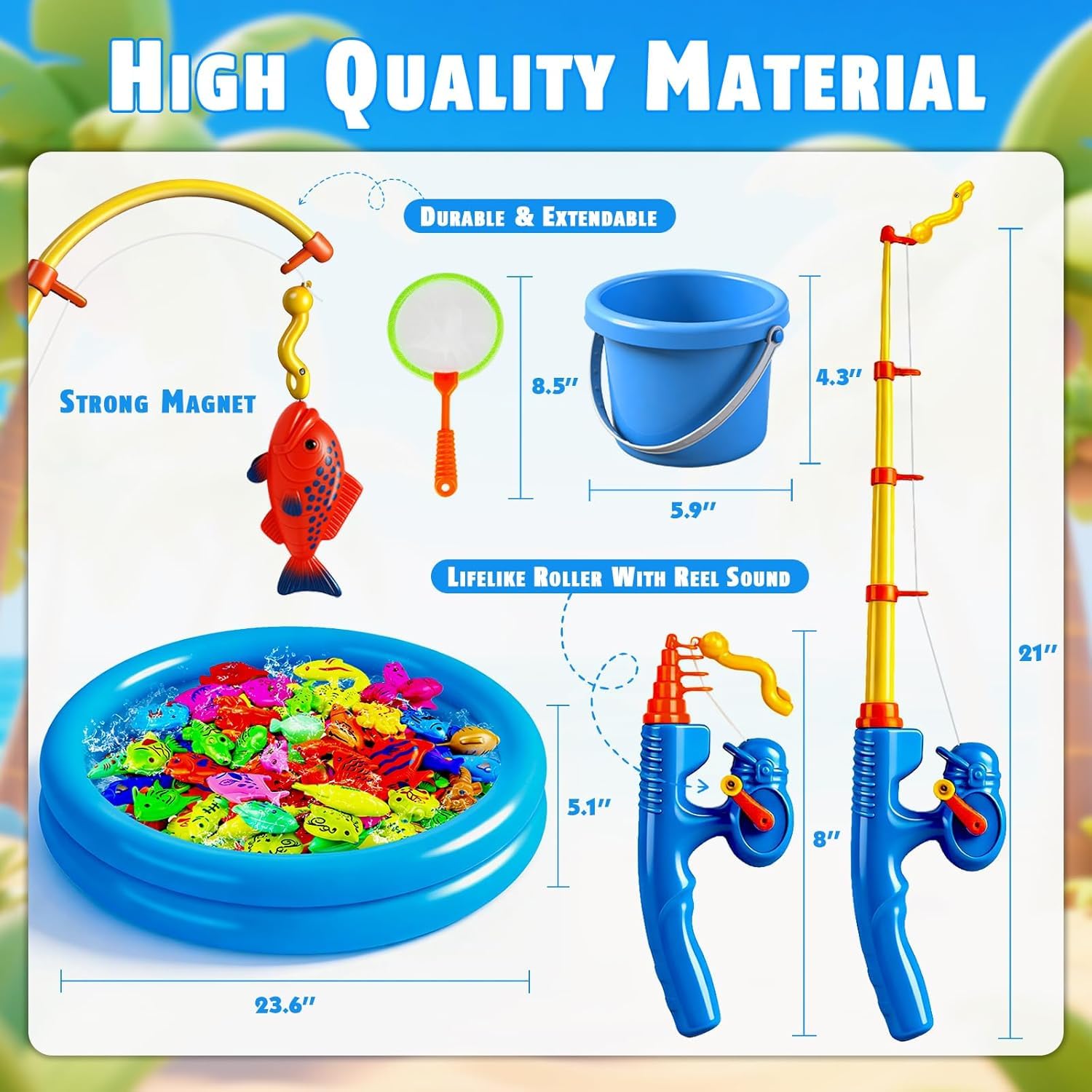 30 Pcs. Angelspiel Magnetisch Wasserspielzeug Kinder Outdoor Pool Spielzeug Kinder ab 3 4 5 Jahre Badewannenspielzeug Badespielzeug Gartenspielzeug für Kinderpool/Planschbecken/Strand