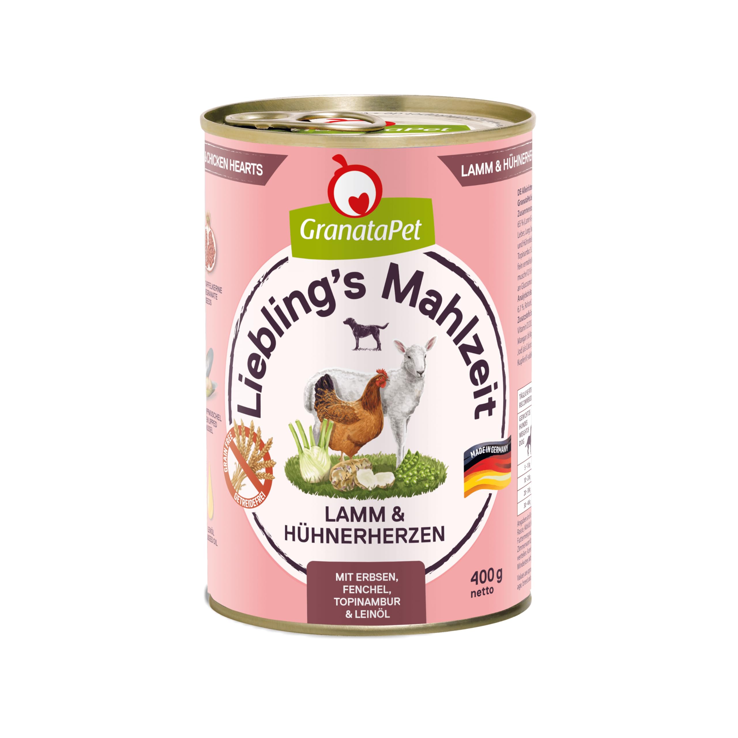 GranataPet Liebling's Mahlzeit Multipack 2, Nassfutter für Hunde im Probierpaket, Alleinfuttermittel ohne Getreide, Hundefutter mit hohem Fleischanteil & hochwertigen Ölen, 6 x 800 g
