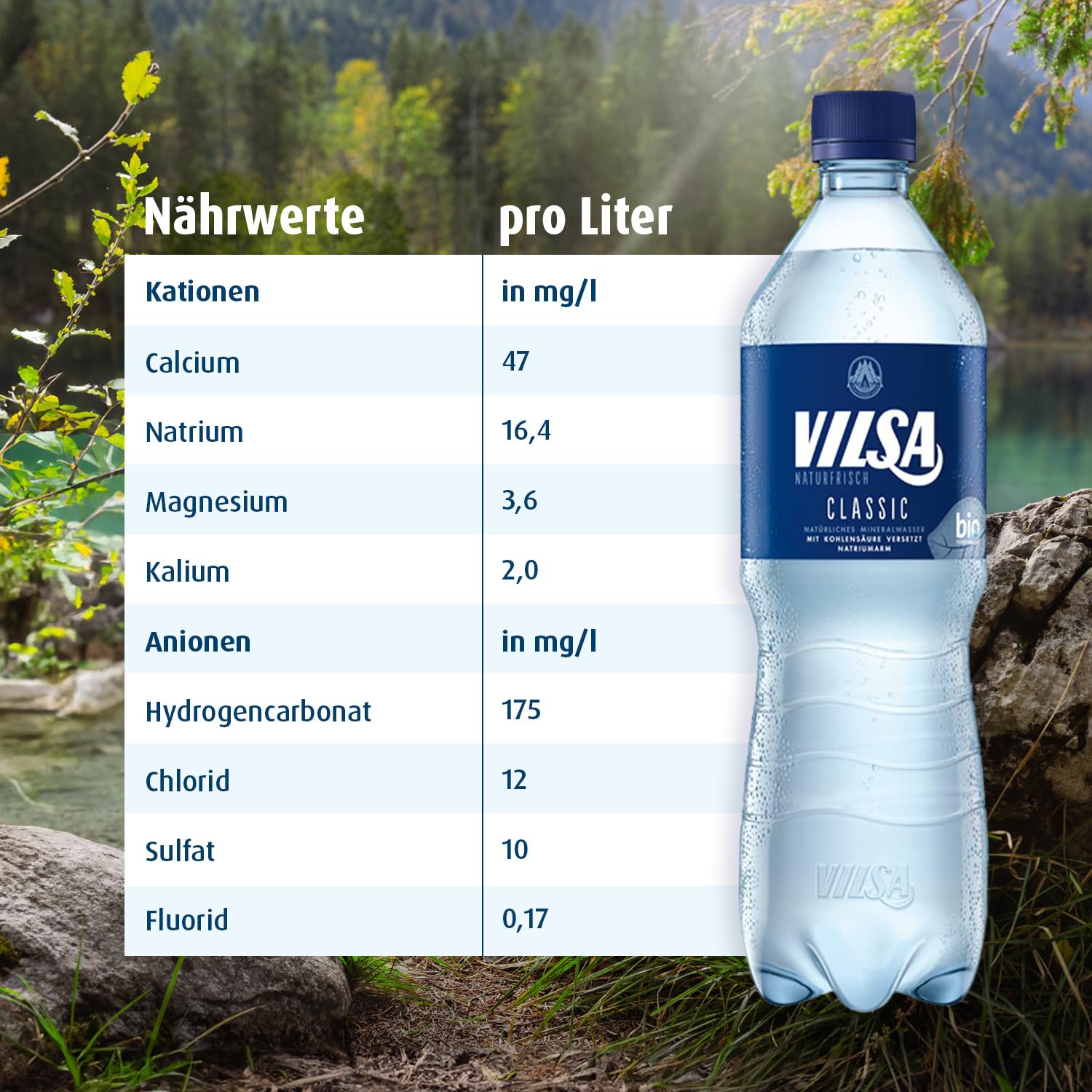 VILSA Mineralwasser Classic, 6 x 1,00 l PET (Packung mit 4)
