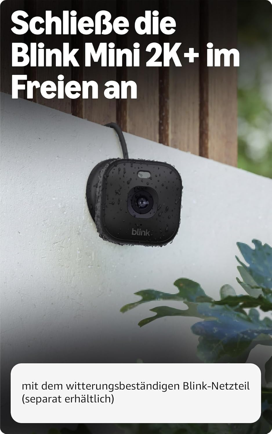 Blink Mini 2K+ (neueste Generation) Überwachungskamera für den Innenbereich| Sicherheitskamera mit Netzstecker für zuhause | 2K-Videoauflösung, 4-fach-Zoom, Nachtsicht in Farbe | 1 Kamera – Schwarz