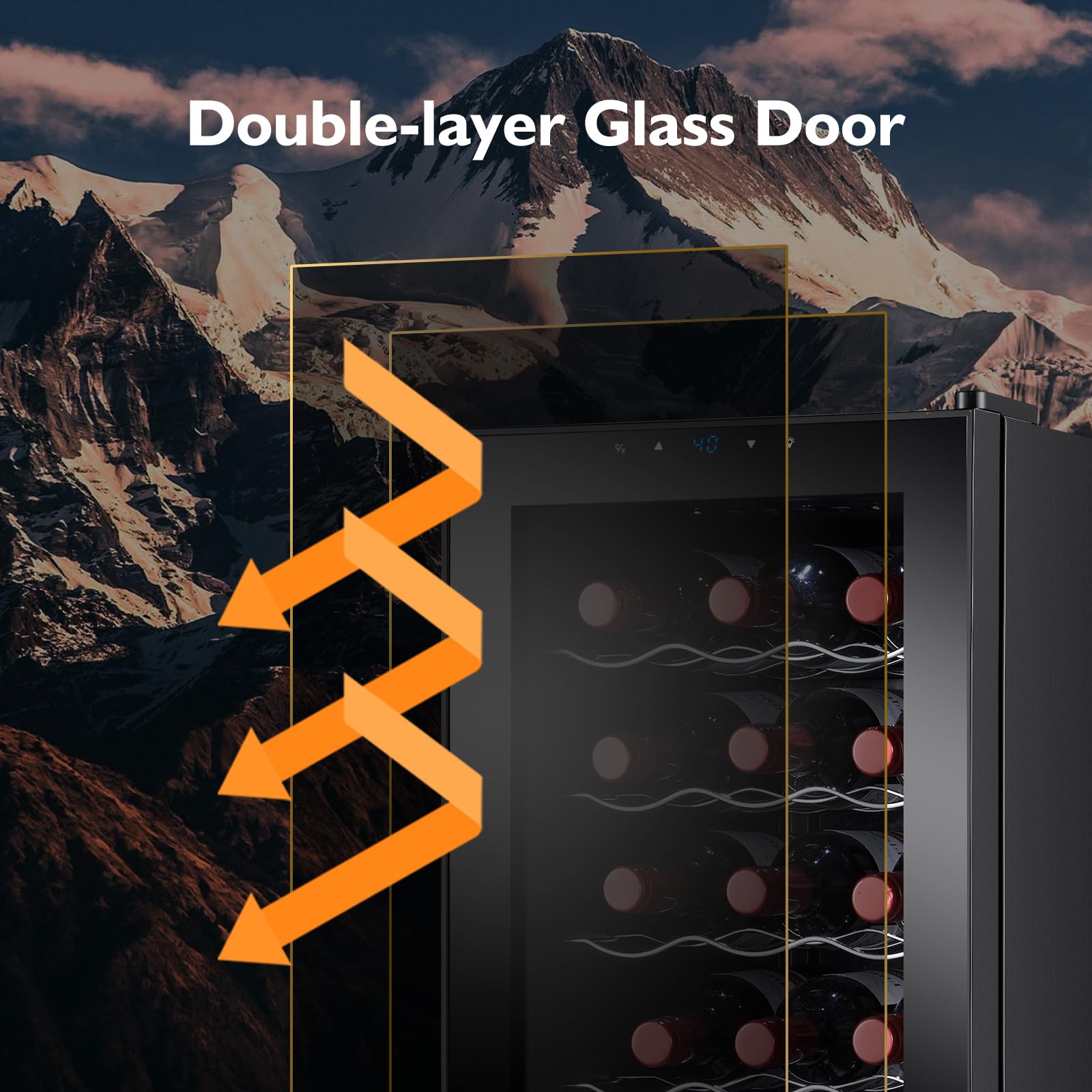 STAIGIS 24 Bottle Mini Fridge, Small Freestanding Wine Cooler Refrigerator for Red and White with 40-66F Digital Temperature Control Glass Door