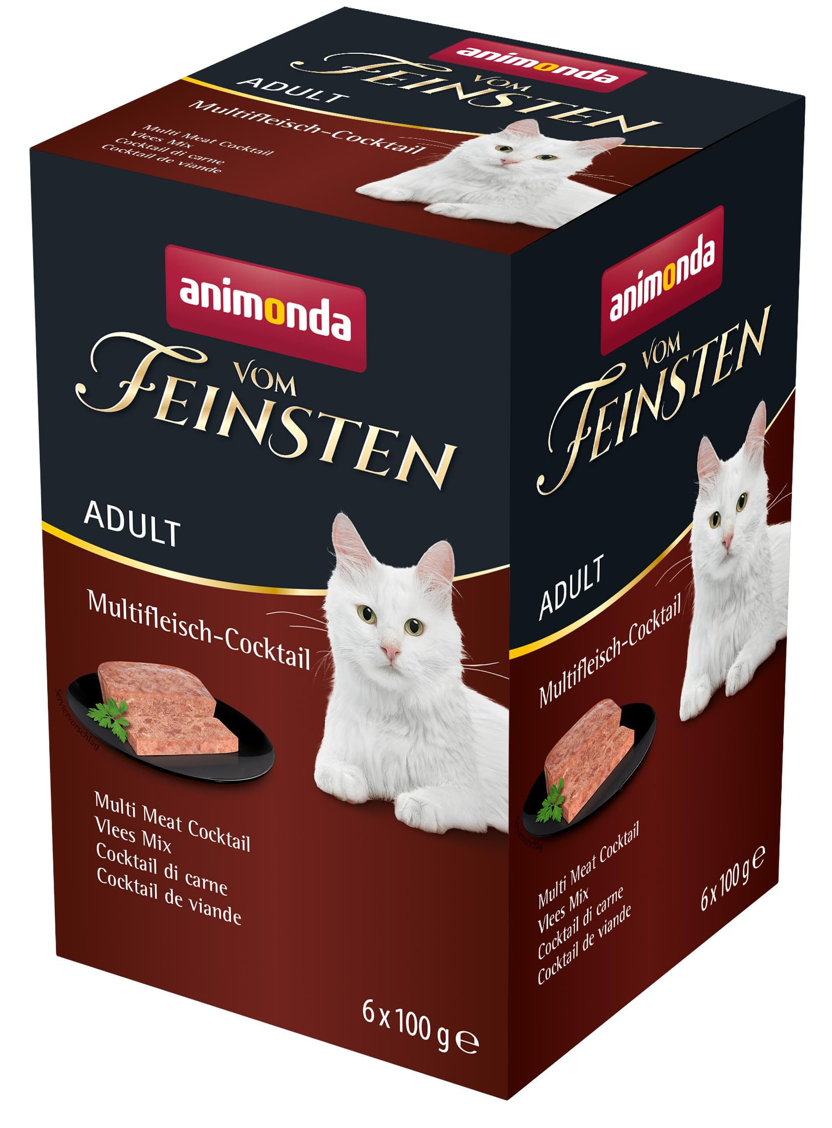 animonda Vom Feinsten Adult Vielfalt (32 x 100 g), Nassfutter für ausgewachsene Katzen, Katzenfutter ohne Getreide und Zucker, mit 100 % frischen, fleischlichen Zutaten