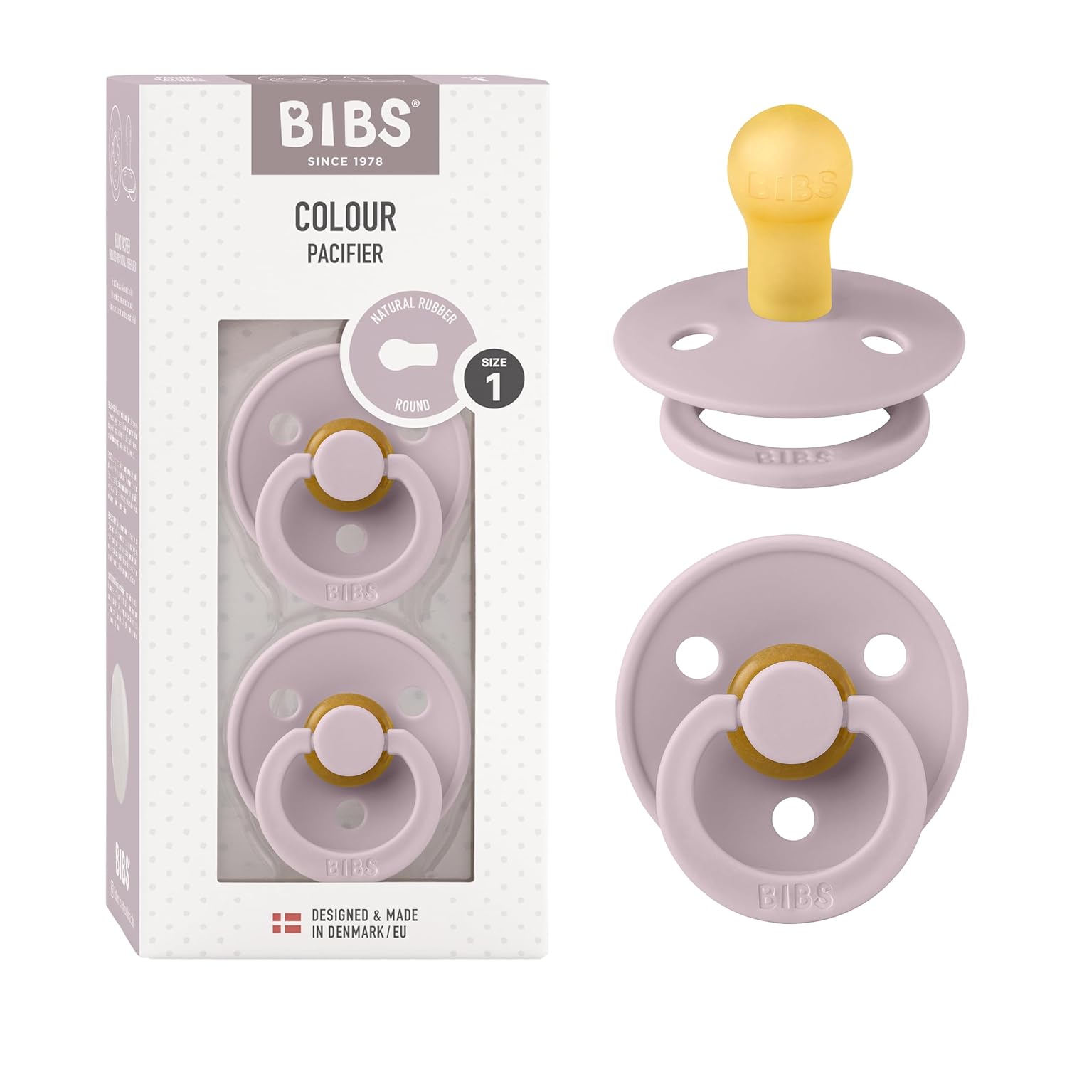 BIBS Colour Schnuller 2er-Pack, BPA-frei, Kirschform Nippel. Naturkautschuk/Latex, Hergestellt in Dänemark. Größe 1 | 0+ Monate | 2-Pack, Ivory/Sage