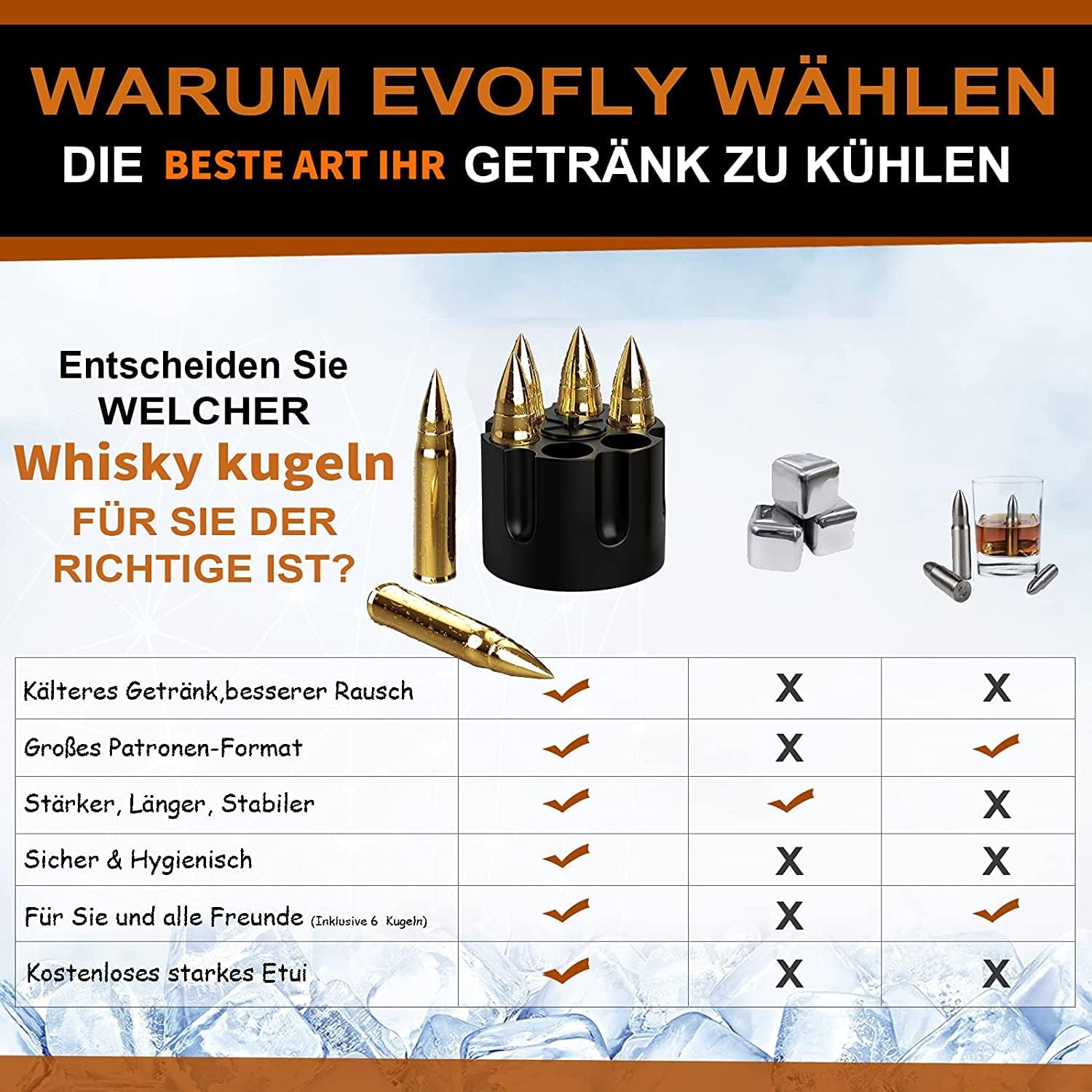 Vatertagsgeschenke für Papa Männer, Whisky Steine für Jäger, Coole Jagd Geschenk für Ihn, Geschenk Vatertag Geburtstagsgeschenk für Papa Partner Ehemann, Edelstahl Eiswürfel Wiederverwendbar