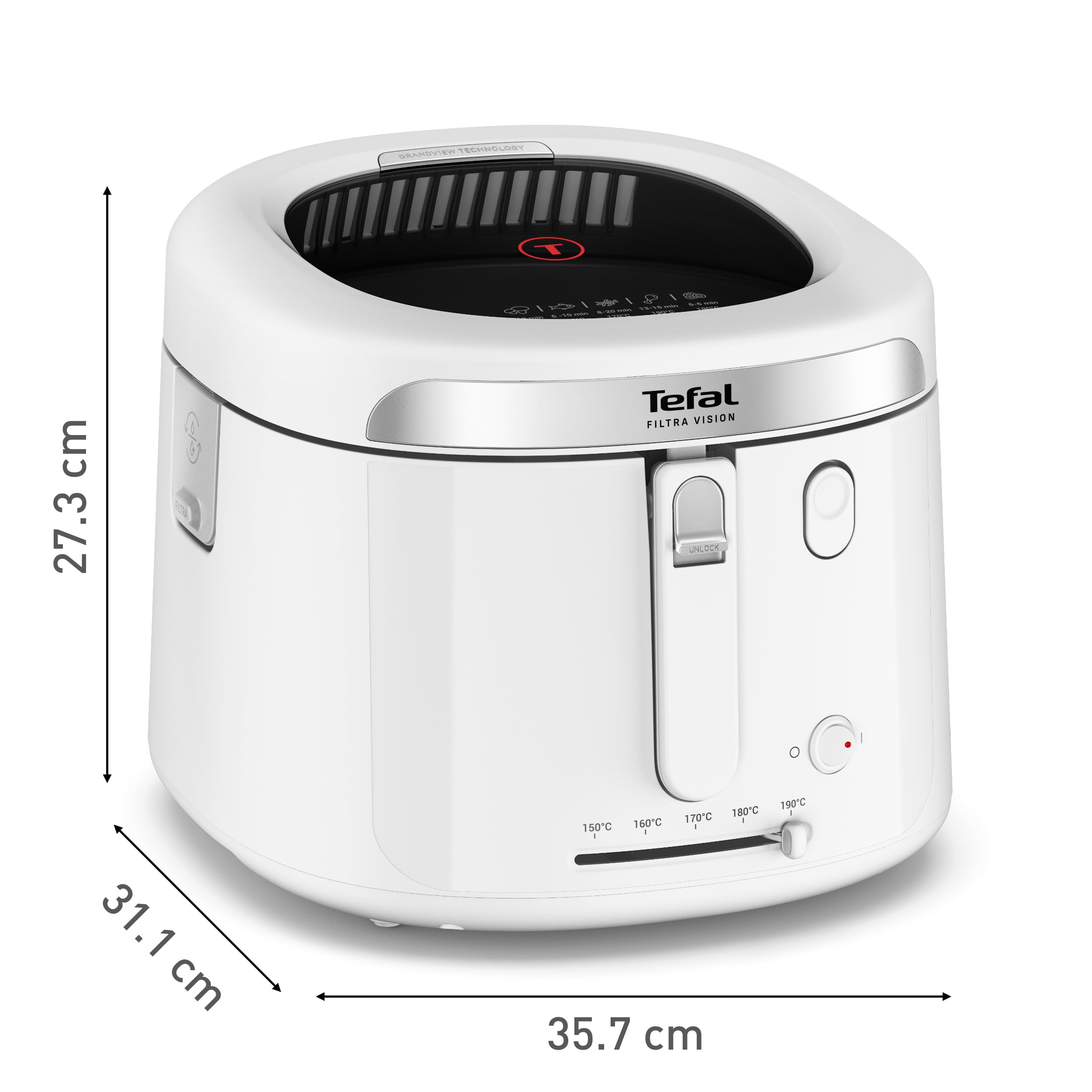 Tefal Oleoclean Pro Fritteuse 3,5L für knusprige Pommes, 2300W Edelstahl Friteuse mit Öl-Filterung, Herausnehmbarer Ölbehälter 1,2kg, Timer & Thermostat, Spülmaschinenfest, Schwarz/Edelstahl