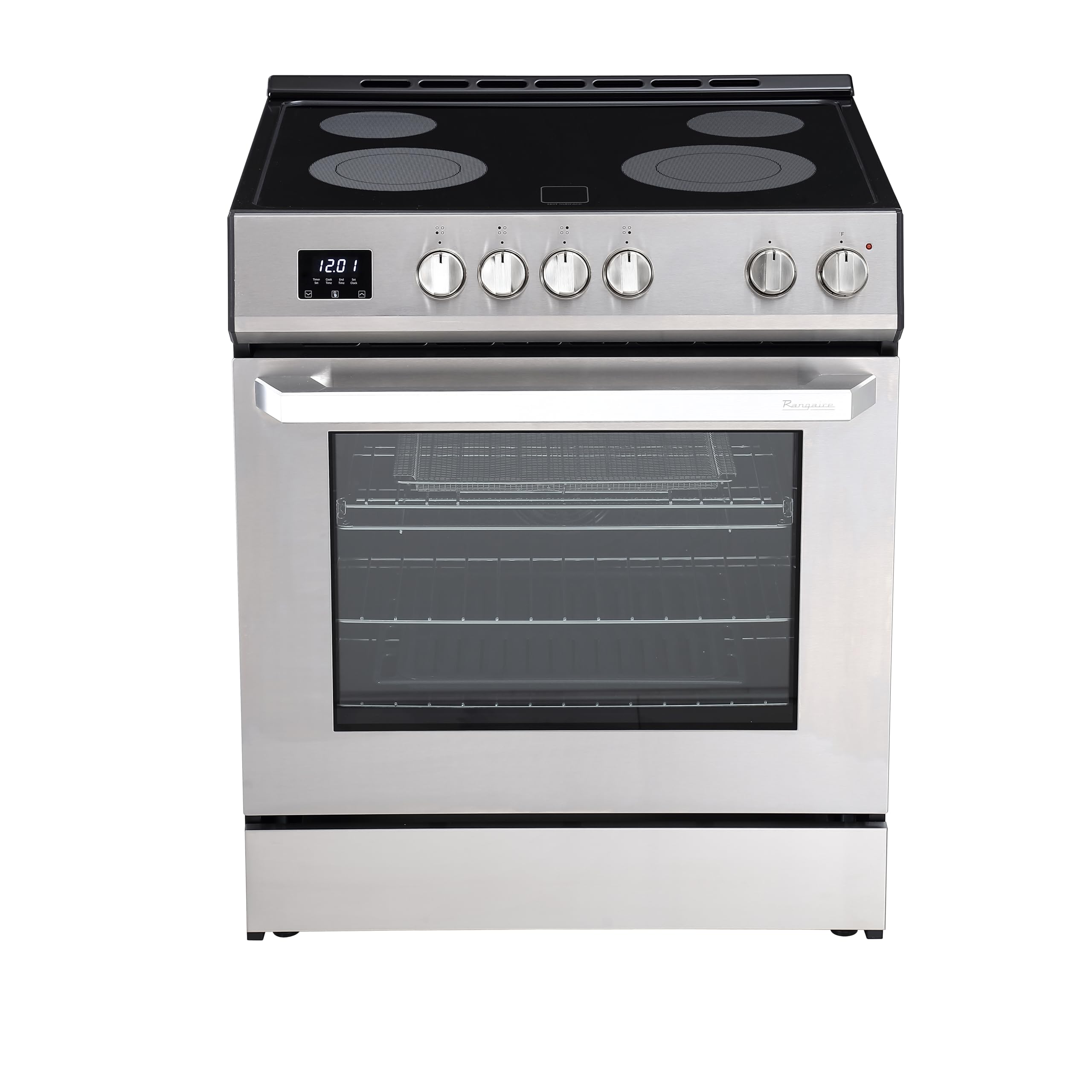 Rangaire RRE361TS 36" Electric Range Oven with Timer - Stainless Steel, Infrared Stove Burners, True Convection, Easy Reach Racks