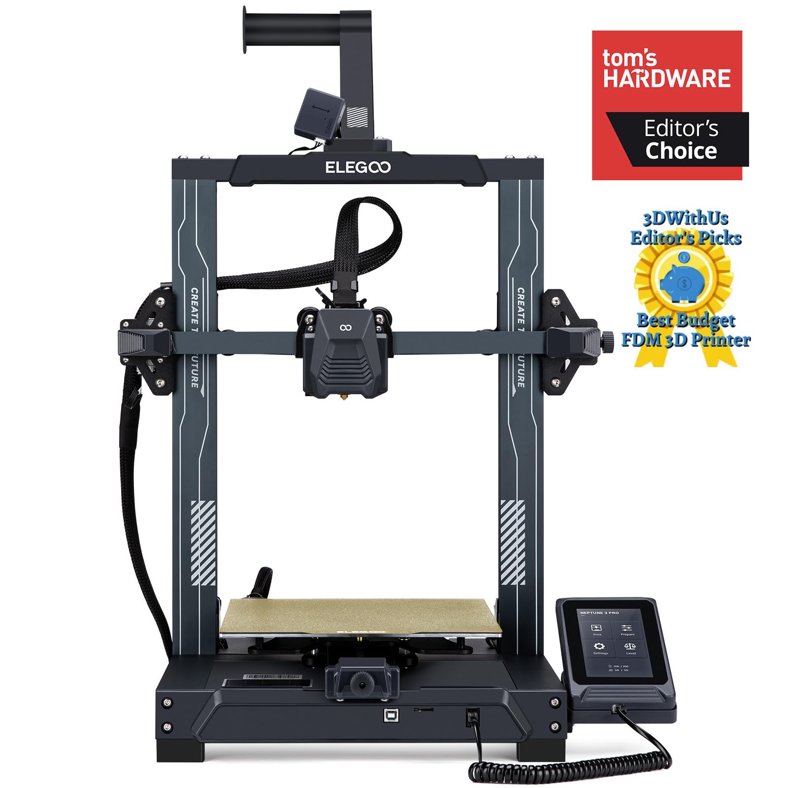 ELEGOO Centauri Carbon 3D Printer, CoreXY 500mm/s High Speed Printing with Auto Calibration, 320°C Nozzle and Built-in Camera, Ready to Print Out of the Box, 256x256x256mm Printing Size