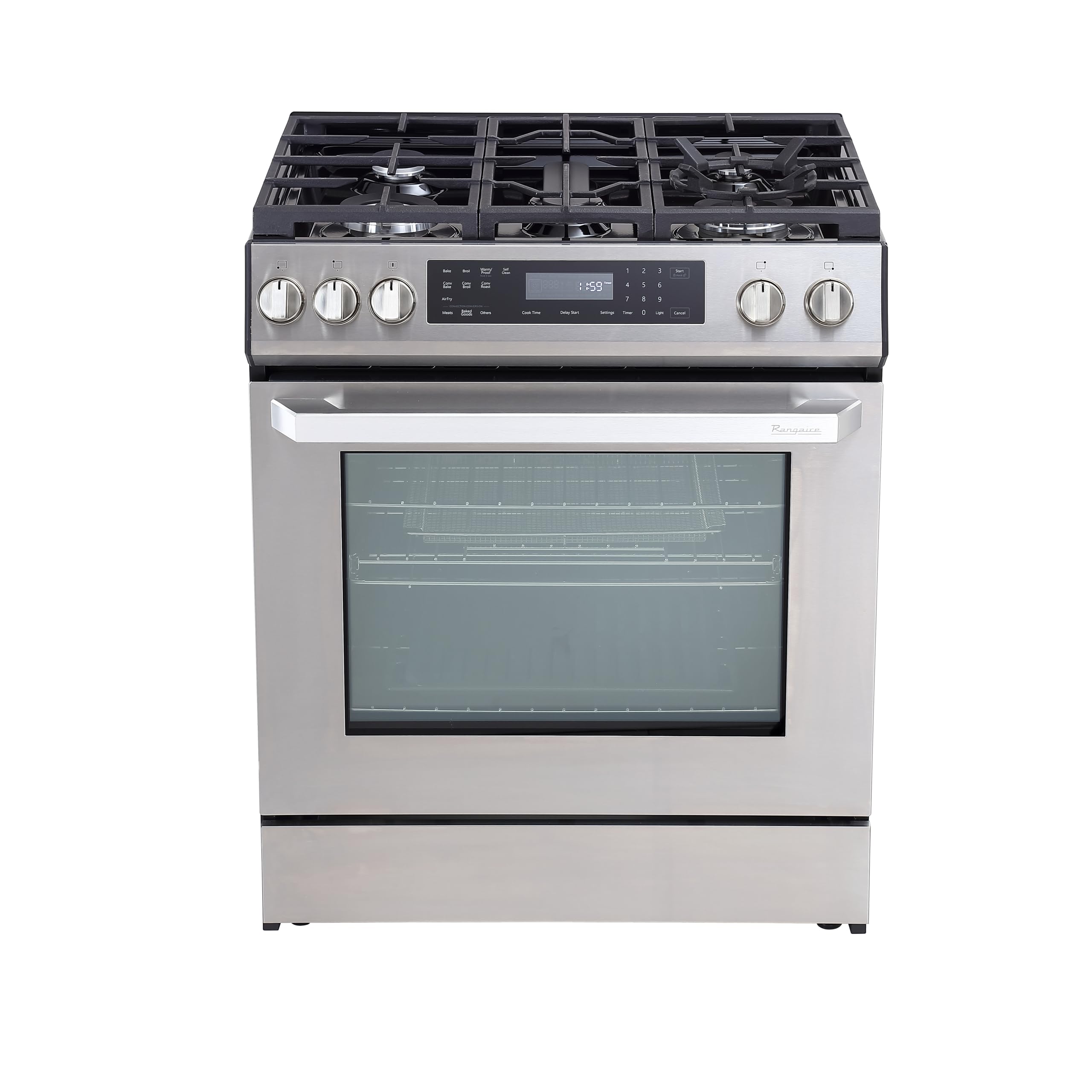Rangaire RRE303GS 30" Glass Touch Electric Range Oven - Stainless Steel, Infrared Stove Burners, True Convection, Self Cleaning, Easy Reach Racks
