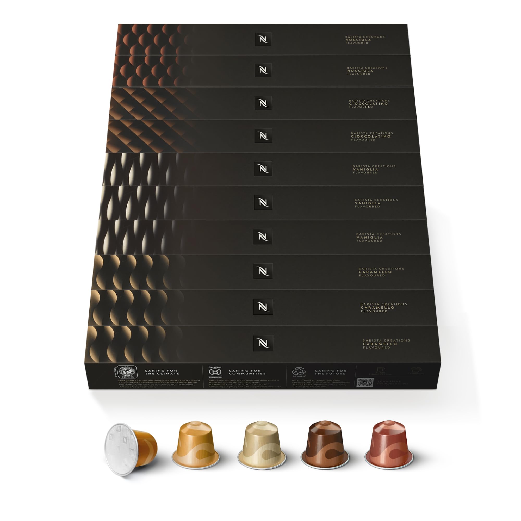 NESPRESSO ORIGINAL Ispirazione Italiana Auswahl 100 Kaffeekapseln | Arabica & Robusta Kaffee | Mittlere bis dunkle Röstung