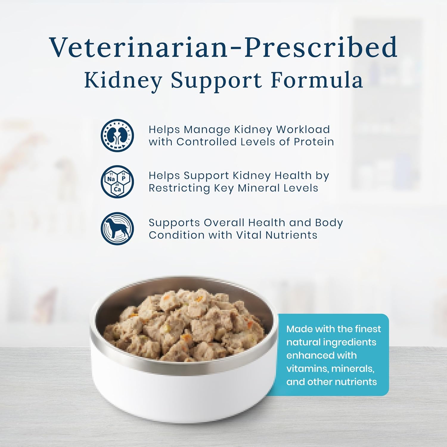 Blue Buffalo Natural Veterinary Diet KS Kidney Support Wet Dog Food, Chicken 12.5-oz Cans (Pack of 12)