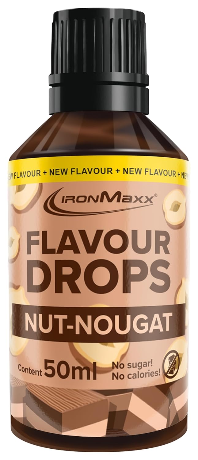 IronMaxx Flavour Drops - Vanilla 50ml | kalorienfrei & zuckerfrei | vegane Aromatropfen zum süßen von Lebensmitteln | praktischer Tropfer-Verschluss