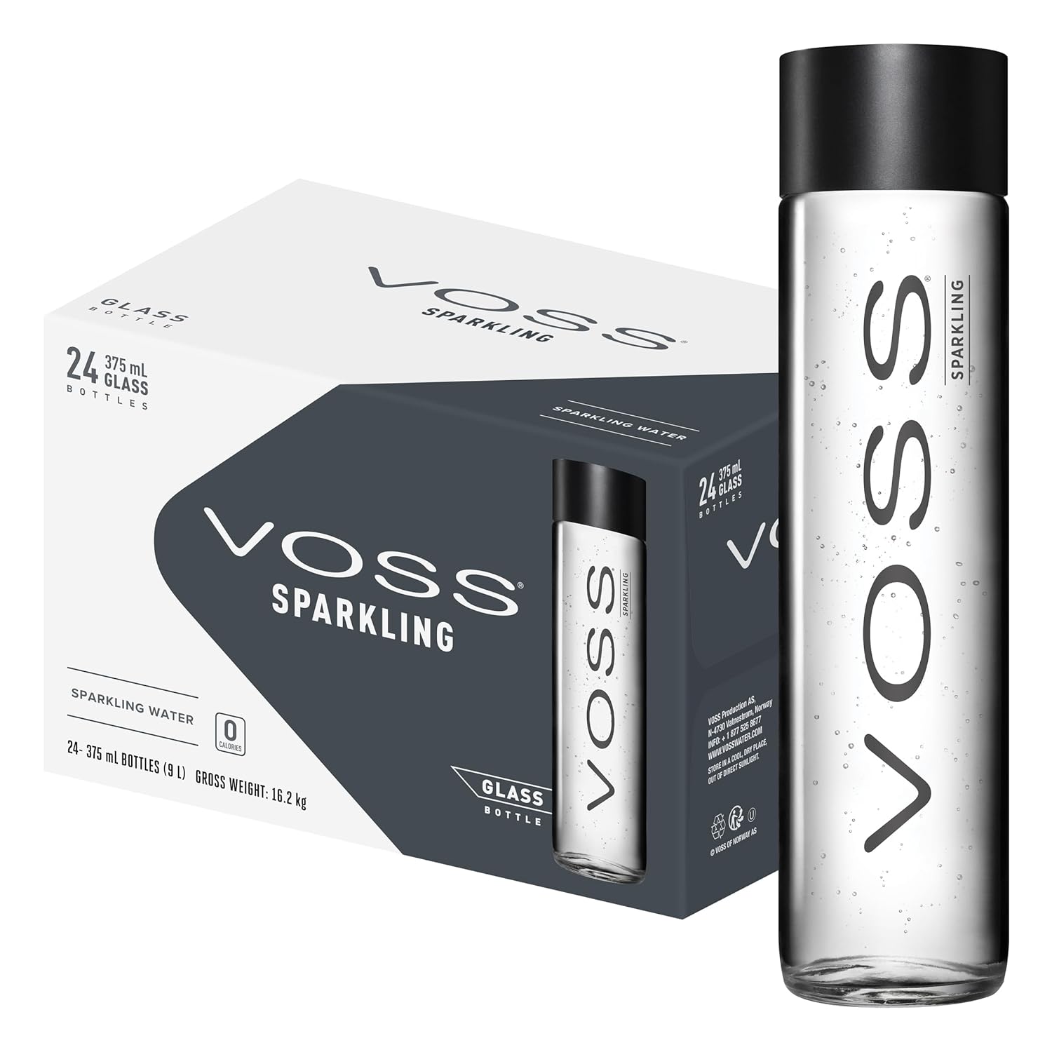 Voss Sparkling Water - 24 x 375 ml