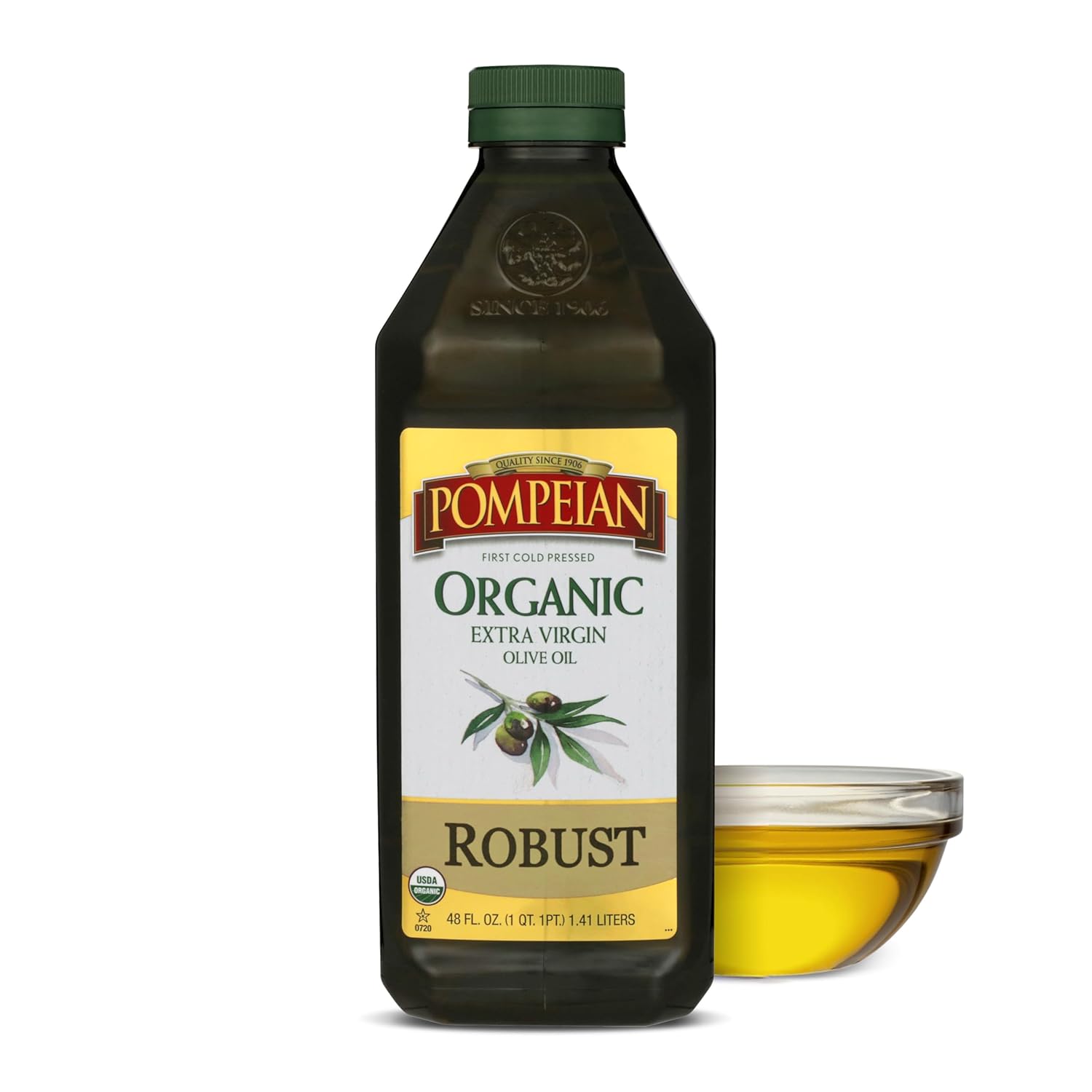 Pompeian Robust Extra Virgin Olive Oil, Contains Polyphenols, First Cold Pressed, 68 Fl Oz