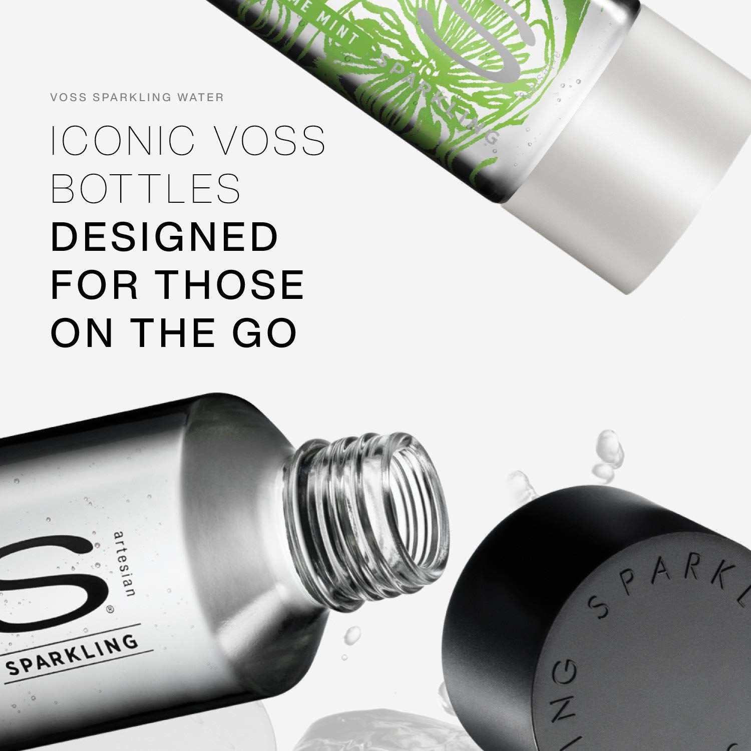 Voss Artesische Lime Mint Sparkling nach Honig Wasser (375 ml) Glas Flasche – 12 Pack