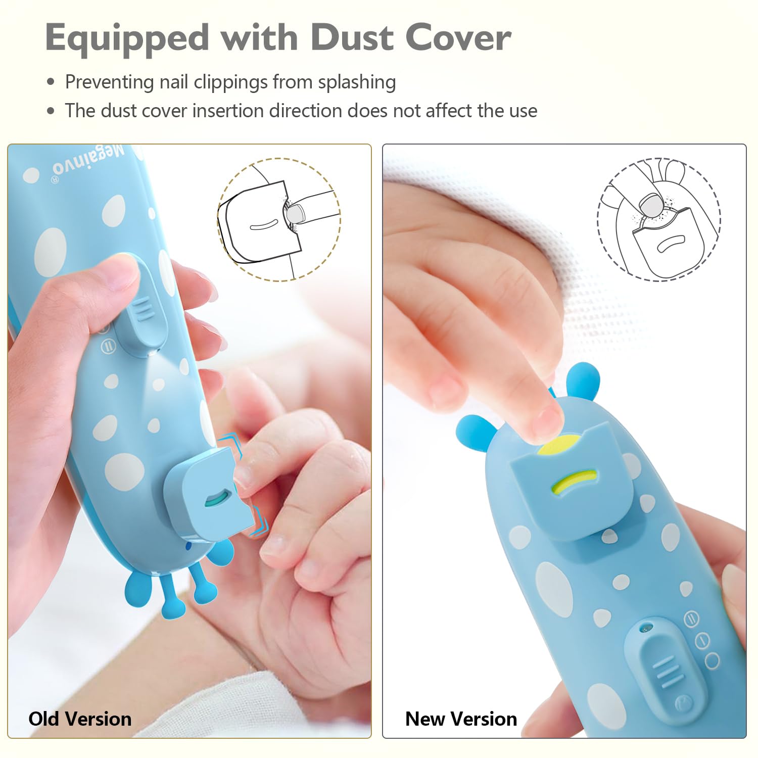 Elektrische Nagelfeile Baby Nagelpflegeset Elektrisch Nagelpflege Nail Trimmer Nagelschere Nageltrimmer Nail File Maniküre & Pediküre Set für Neugeborene Baby mit Licht, Gelb