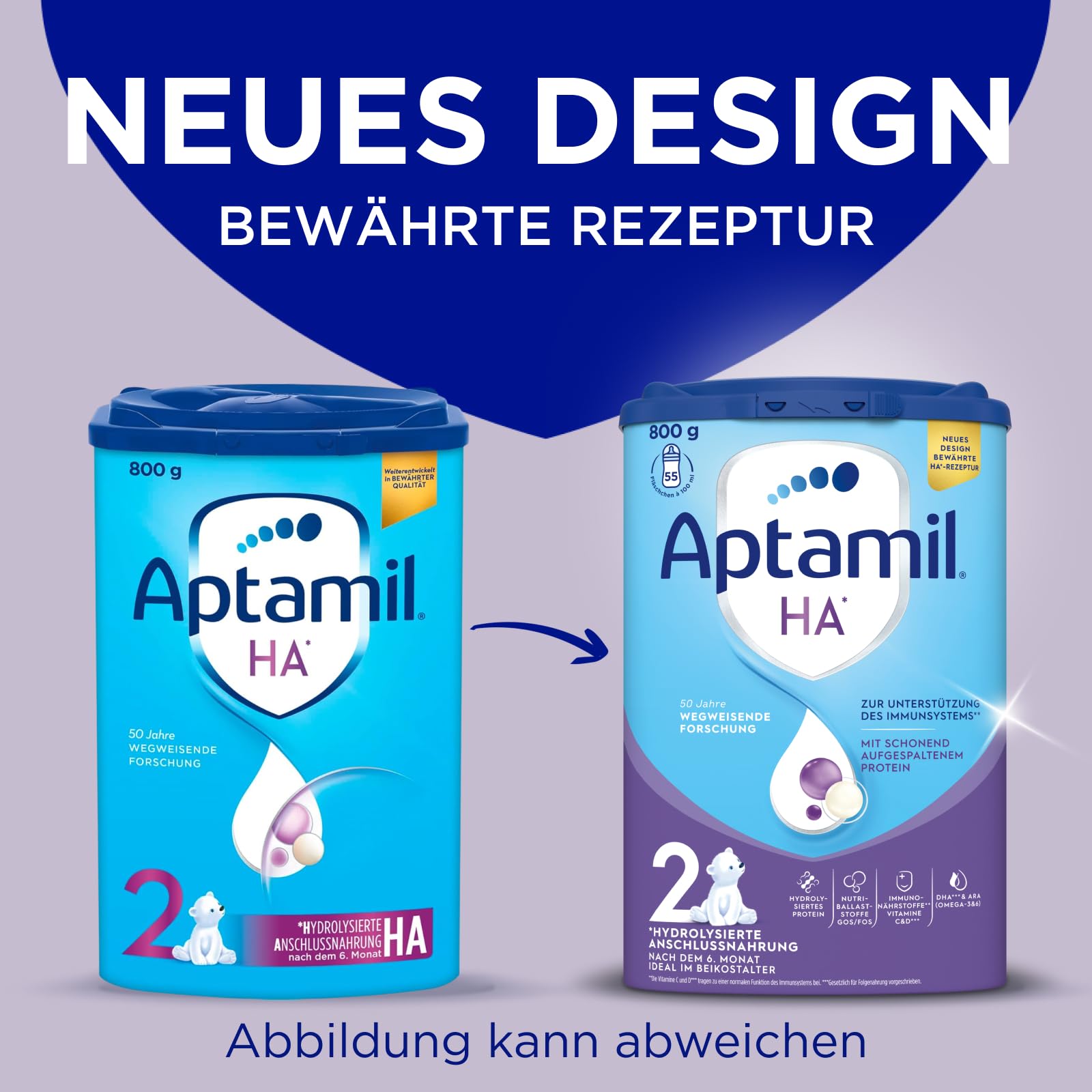 Aptamil HA PRE – Anfangsmilch von Geburt an, Mit DHA, Nur Laktose, Ohne Palmöl, Babynahrung, Milchpulver, 1 x 800 g