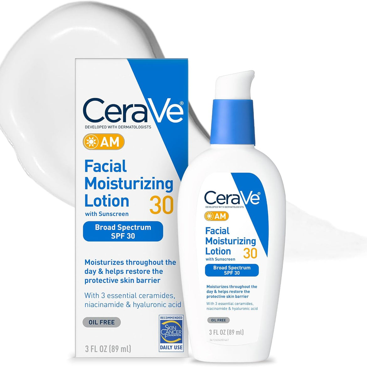 Cerave Pm Facial Moisturizing Lotion, 3 Oz., Multiplied With Derma Roller, 3 Fl Oz (Pack Of 1)