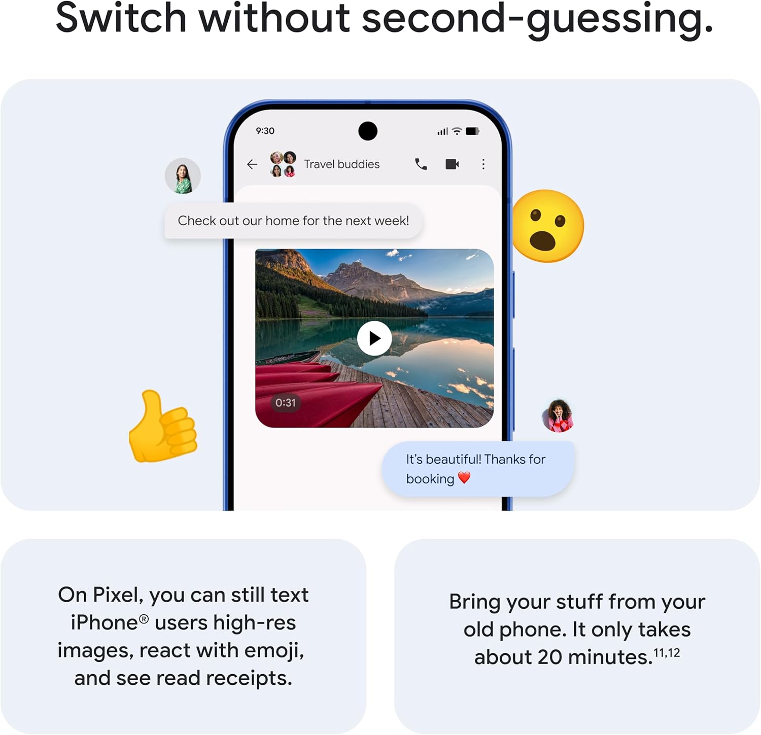 Google Pixel 10 - Unlocked Android Smartphone with Gemini, Your Google AI Assistant - Advanced Triple Rear Camera, Fast-Charging 24+ Hour Battery, and 6.3" Actua Display - Indigo - 256 GB
