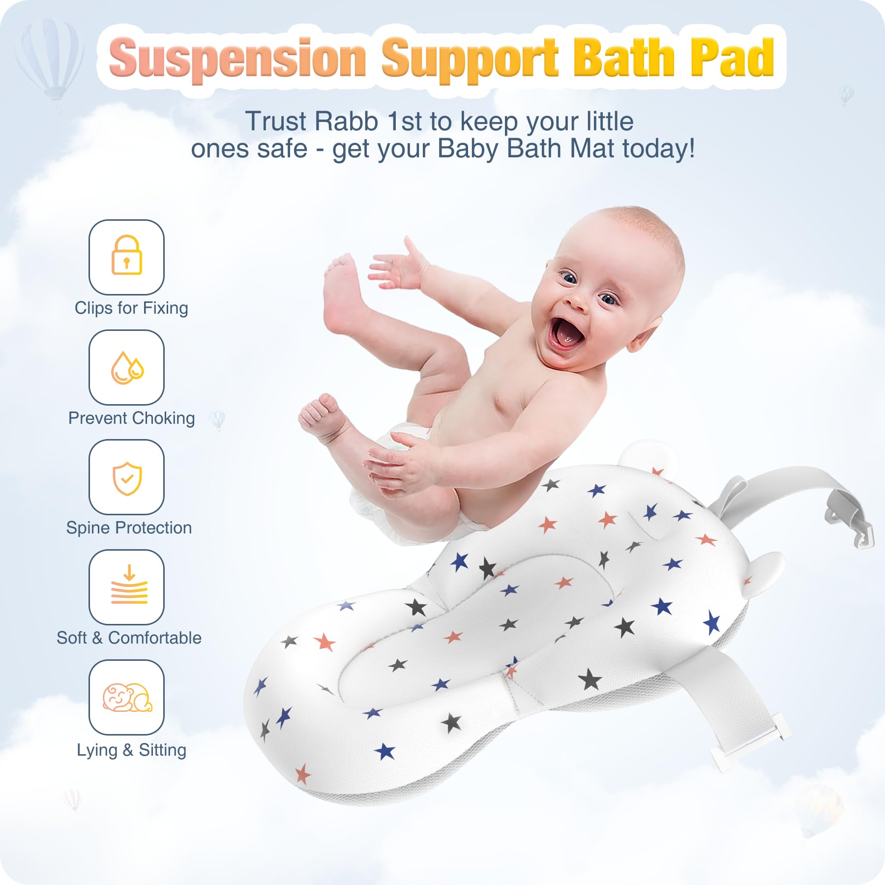 Baby Badewanne Faltbare, Baby Bathtub Babywanne Faltbar Babybadewanne Tragbare Wanne für Neugeborene Kleinkinder mit Rutschfester Matte und Abflussloch (Kein Thermometer) (Grau)
