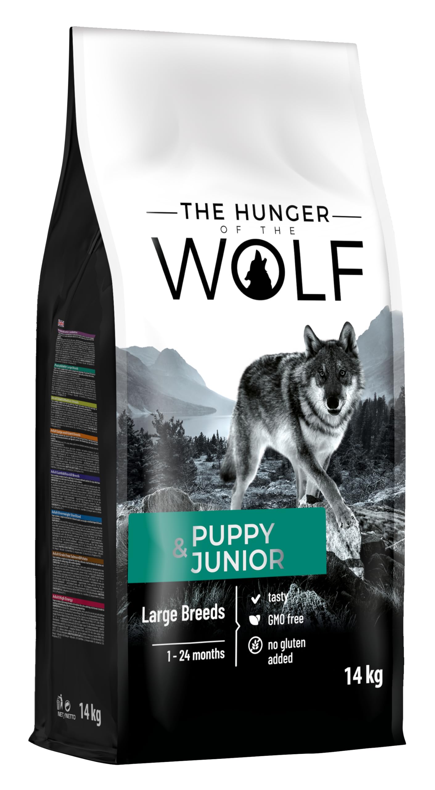The Hunger of the Wolf Hundefutter für ausgewachsene Hunde großer und sehr großer Rassen, Trockenfutter mit Huhn gut für die Gelenkgesundheit - 14 kg