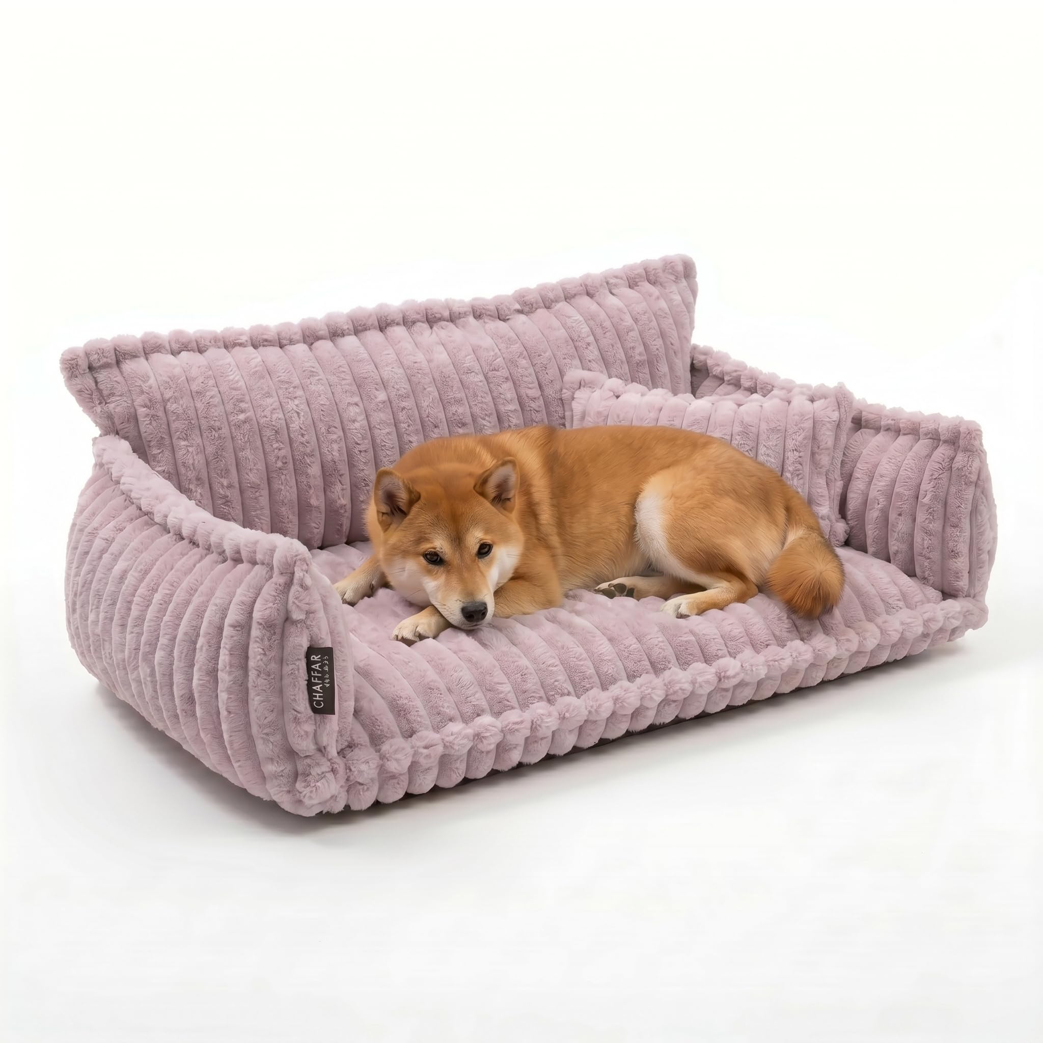 Katzensofa Chaffar | Katzenbett Hundebett Hundesofa | Orthopädische Matratze | Moderner Stil | Cord-Design Größen (Lichtgrau, M (80cm))