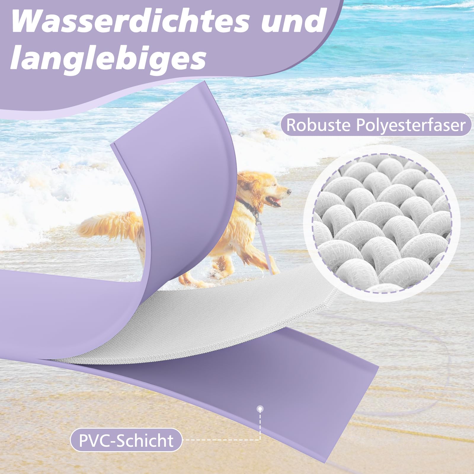X XBEN Wasserdicht Schleppleine für Hunde,3M 5M 10M 15M 20M 30M Gummierte Schleppleine mit Abschließbarer Karabine,Wasserfest Hundeleine Laufleine für Große bis Kleine Hunde,Robuste Trainingsleine