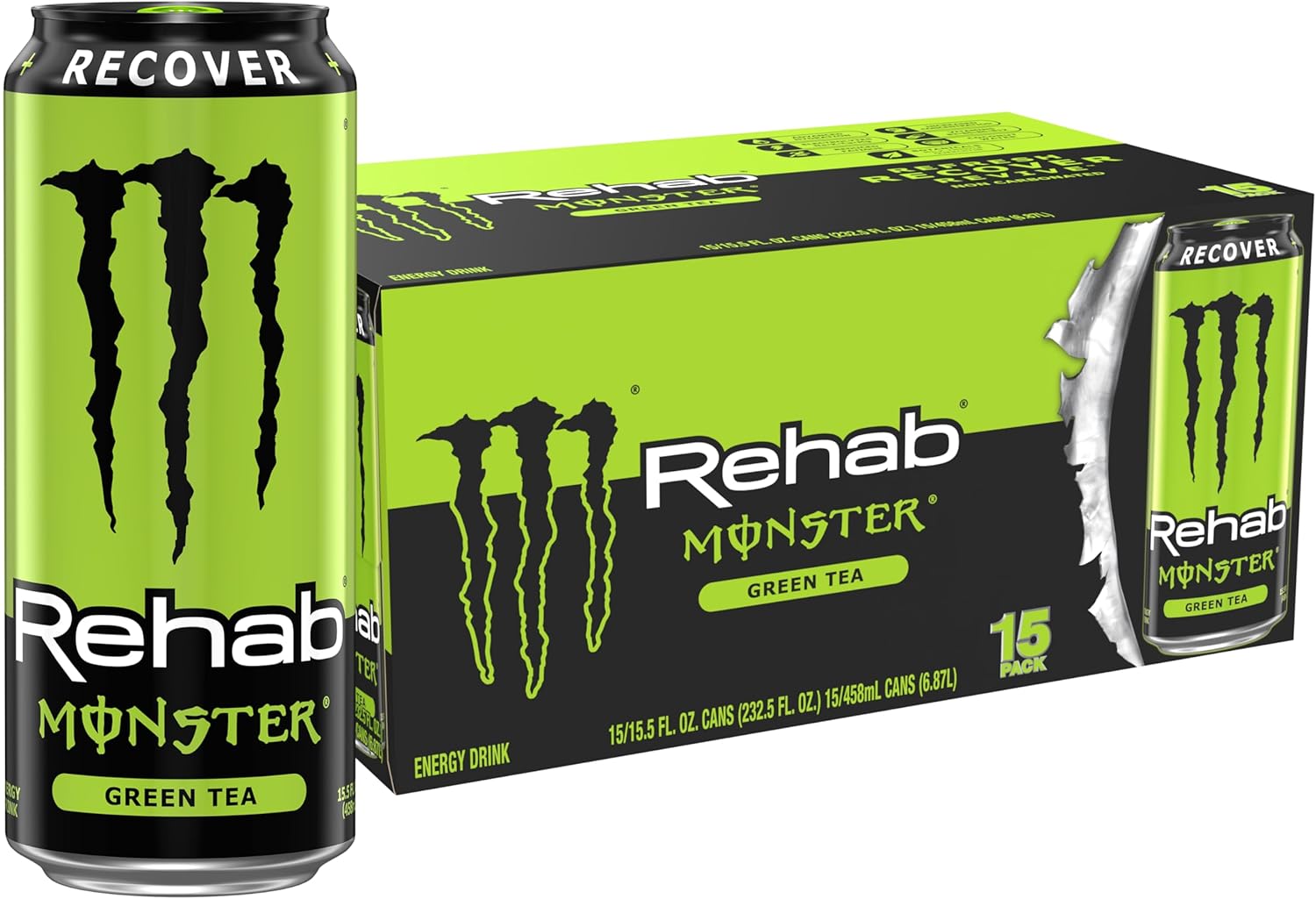Monster Energy, Lo-Carb Monster, Low Carb Energy Drink, 16 Ounce | Pack of 15