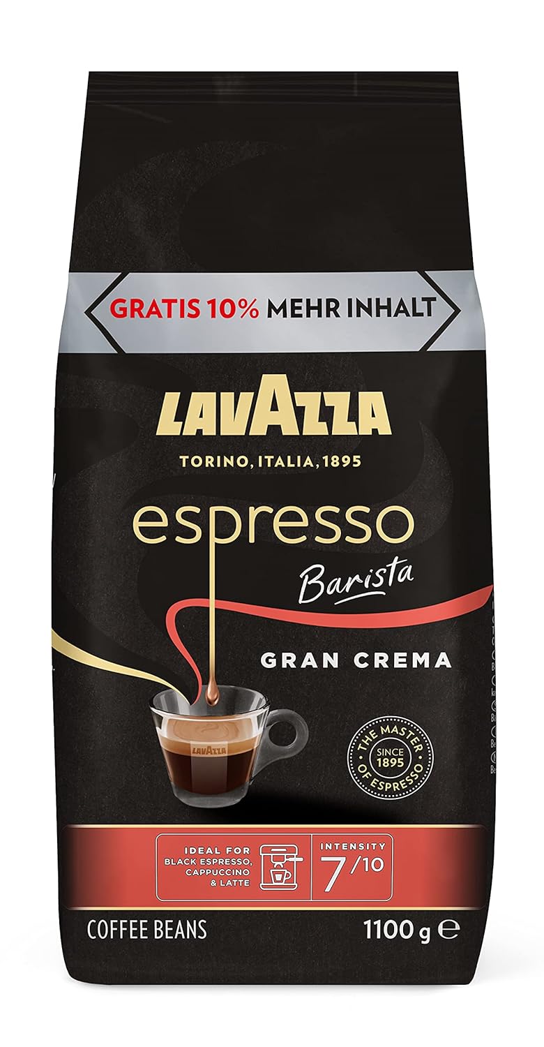 Lavazza, Espresso Italiano Cremoso, Arabica und Robusta Kaffeebohnen, mit Aromanoten von Gewürzen und Kakao, Intensität 8/10, Mittlere Röstung, 1 Packung mit 1 Kg