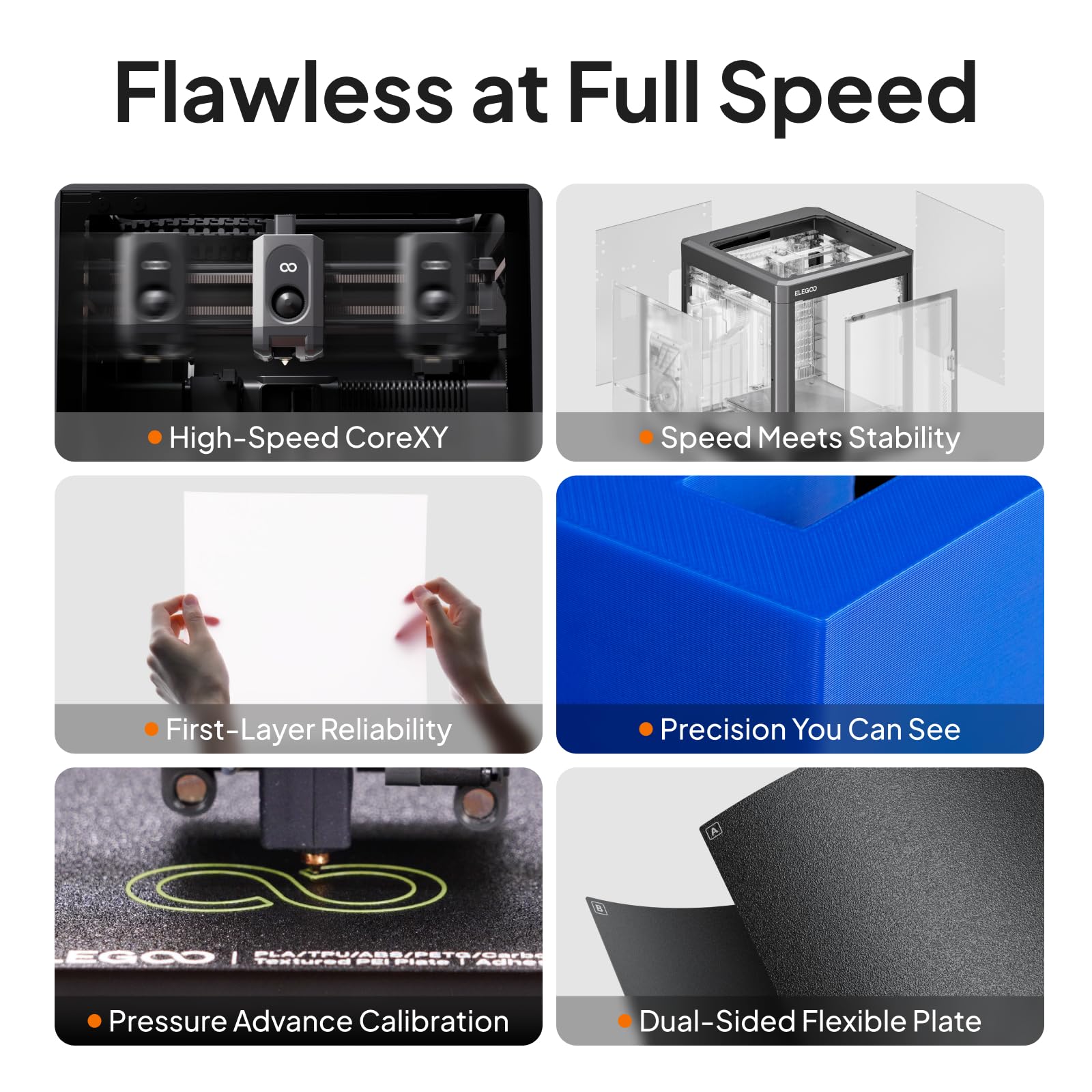 ELEGOO Centauri Carbon 3D Printer, CoreXY 500mm/s High Speed Printing with Auto Calibration, 320°C Nozzle and Built-in Camera, Ready to Print Out of the Box, 256x256x256mm Printing Size