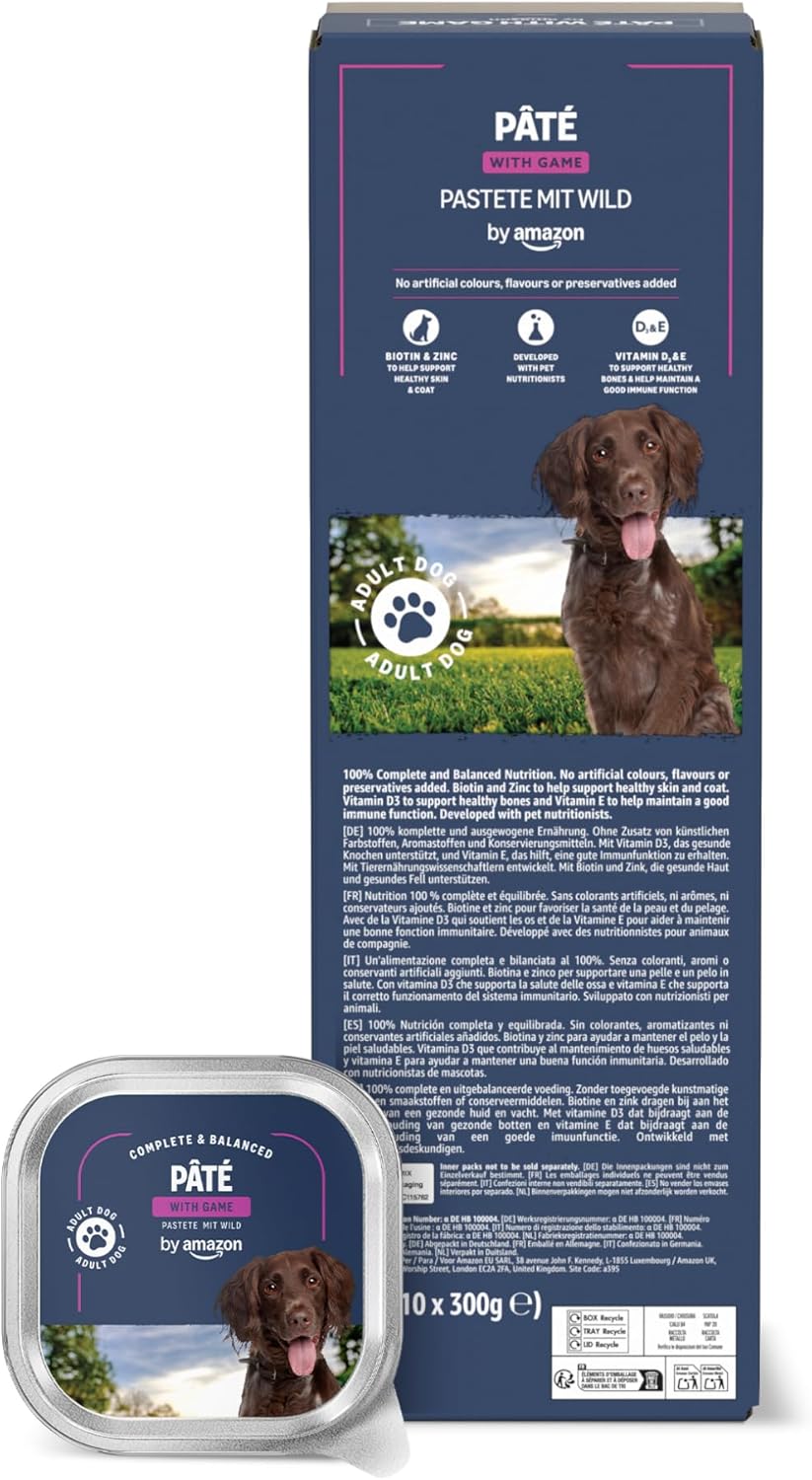 by Amazon Nassfutter für Hunde, Pastete Gemischt, 300g, 20er-Pack