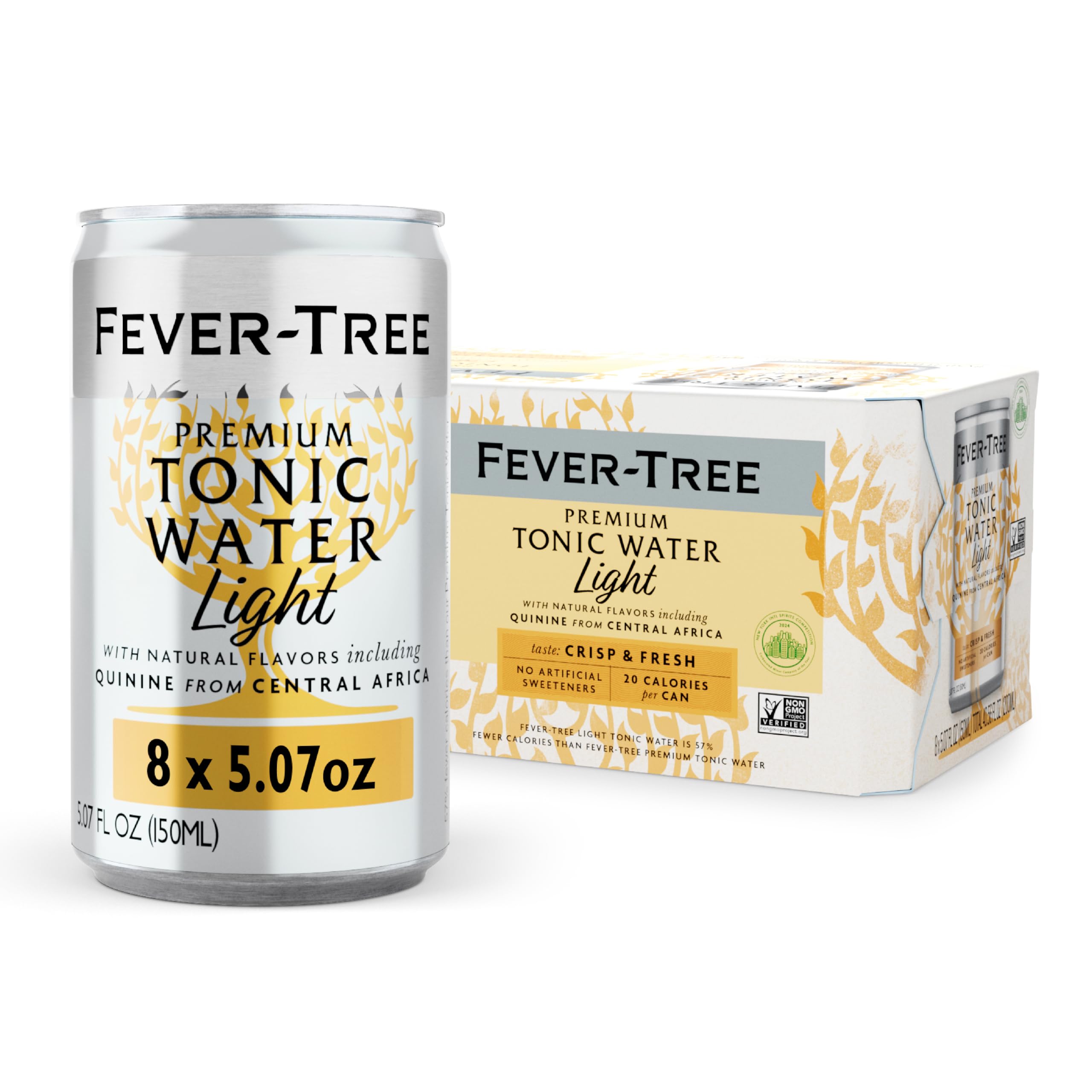 Fever Tree Tonic Water - Premium Quality Mixer - Refreshing Beverage for Cocktails & Mocktails. Naturally Sourced Ingredients, No Artificial Sweeteners or Colors - 150 ML Cans - Pack of 24