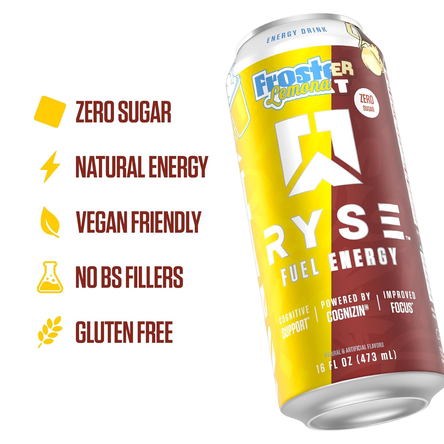 RYSE Fuel Energy Drink - Variety Pack - Sugar Free, Gluten Free & Vegan - 200mg Natural Caffeine, Taurine & Choline for Focus & Energy - No Artificial Colors - 16 fl oz Cans (12-Pack)