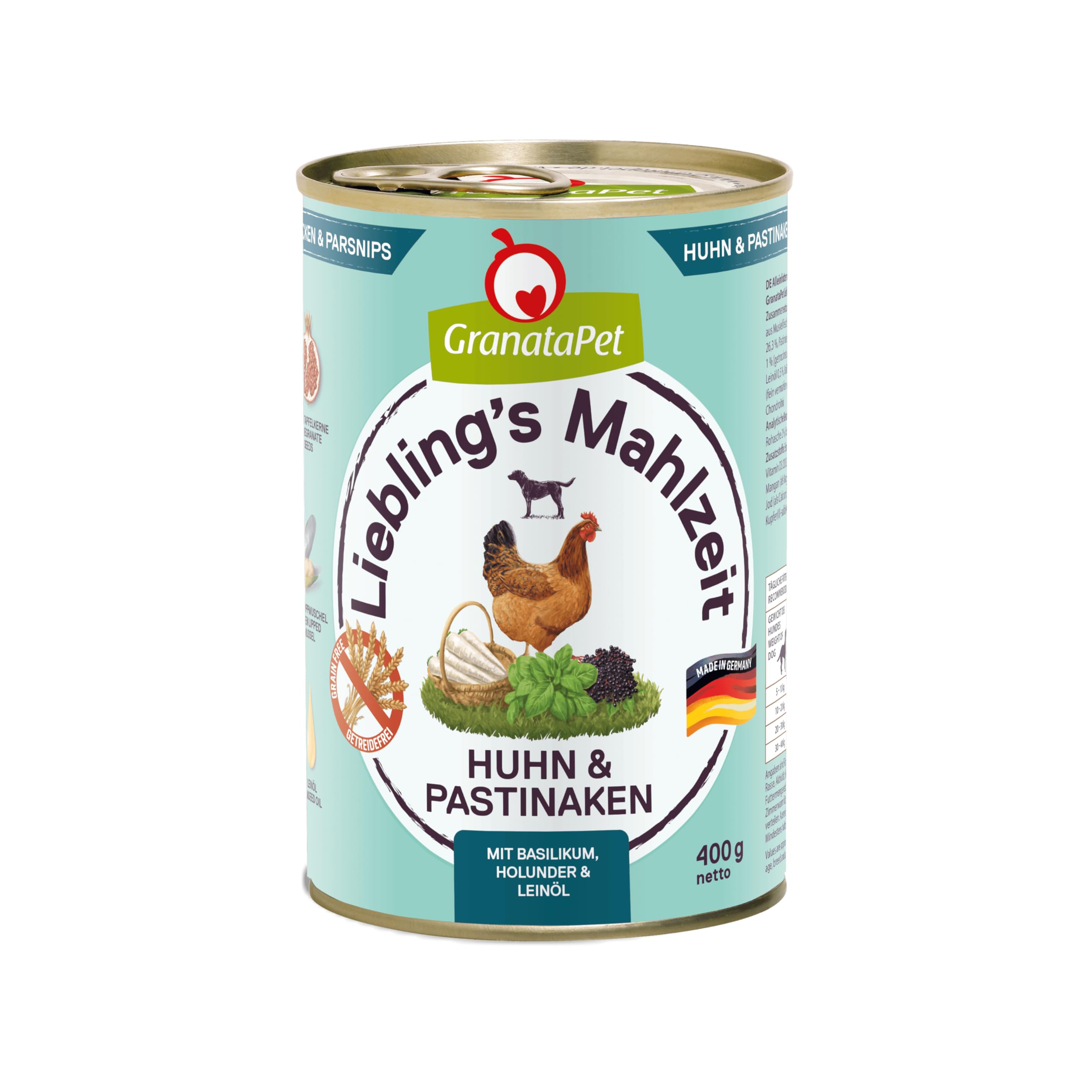 GranataPet Liebling's Mahlzeit Multipack 2, Nassfutter für Hunde im Probierpaket, Alleinfuttermittel ohne Getreide, Hundefutter mit hohem Fleischanteil & hochwertigen Ölen, 6 x 800 g