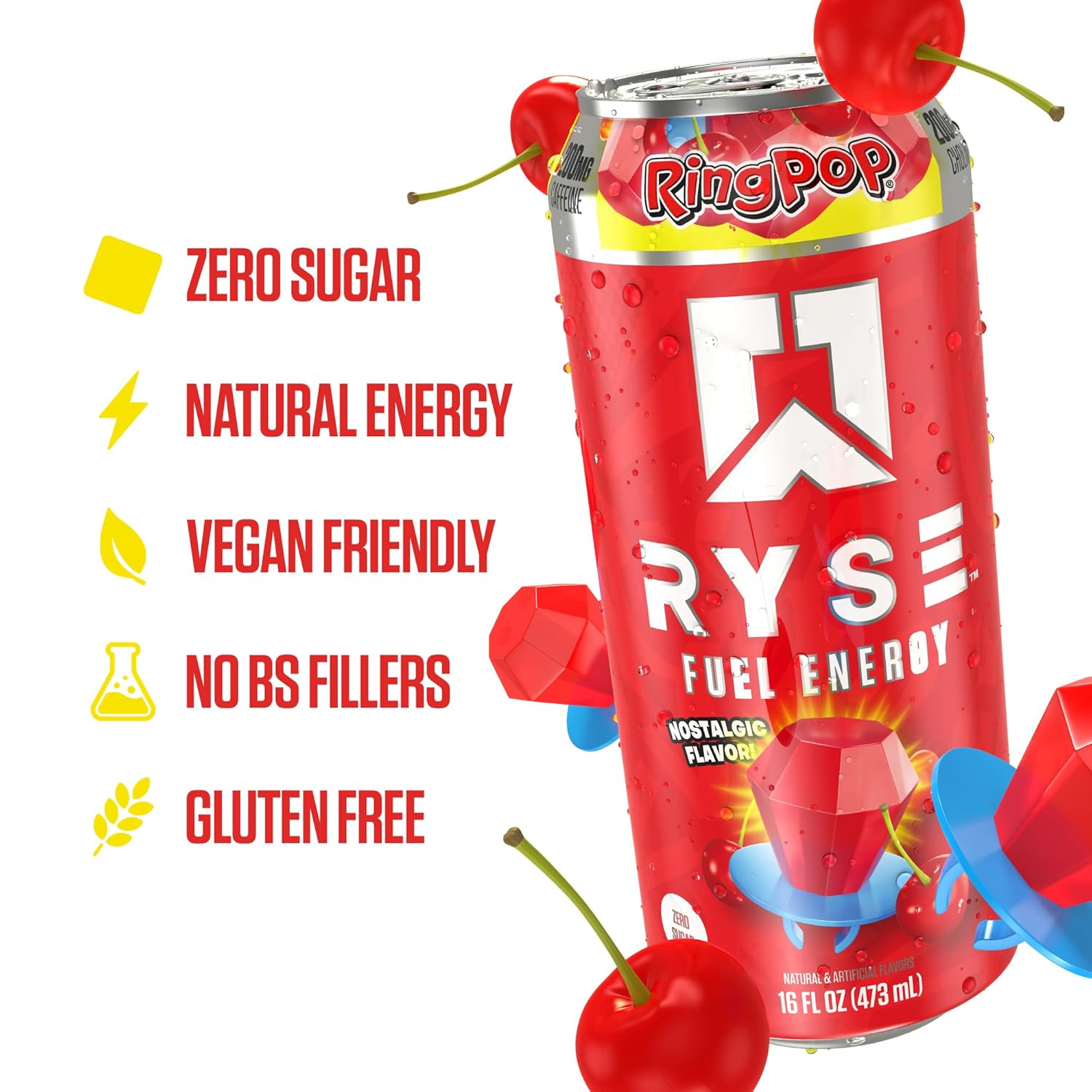 RYSE Fuel Energy Drink - Variety Pack - Sugar Free, Gluten Free & Vegan - 200mg Natural Caffeine, Taurine & Choline for Focus & Energy - No Artificial Colors - 16 fl oz Cans (12-Pack)