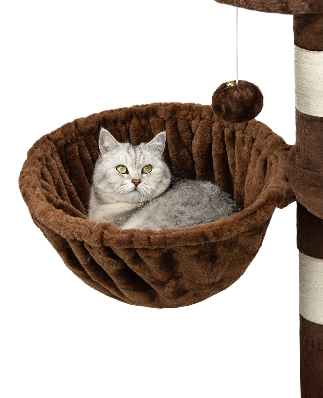 lionto Liegemulde aus weichem Plüsch für Kratzbaum, Ø 40 cm, 25 cm Tiefe, kuschelige Schlafmulde für jeden Katzenbaum mit M8-Gewinde, Stabiler Metallrahmen für kleine und große Katzen, dunkelgrau